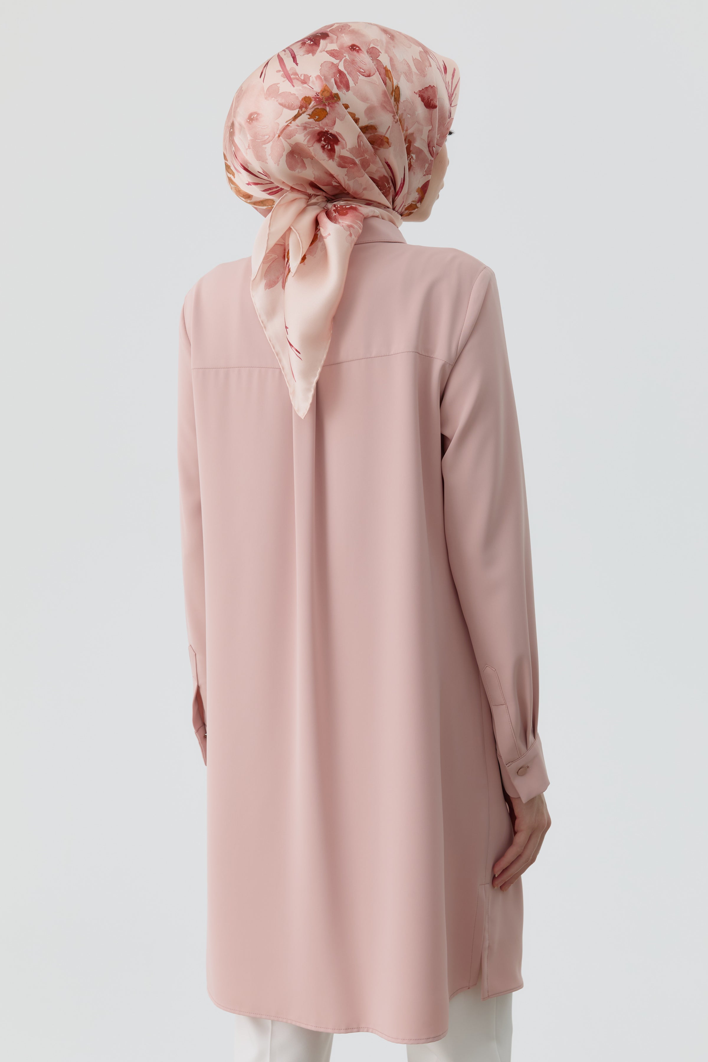 Volan Detaylı Tunik - Pudra TUGBA