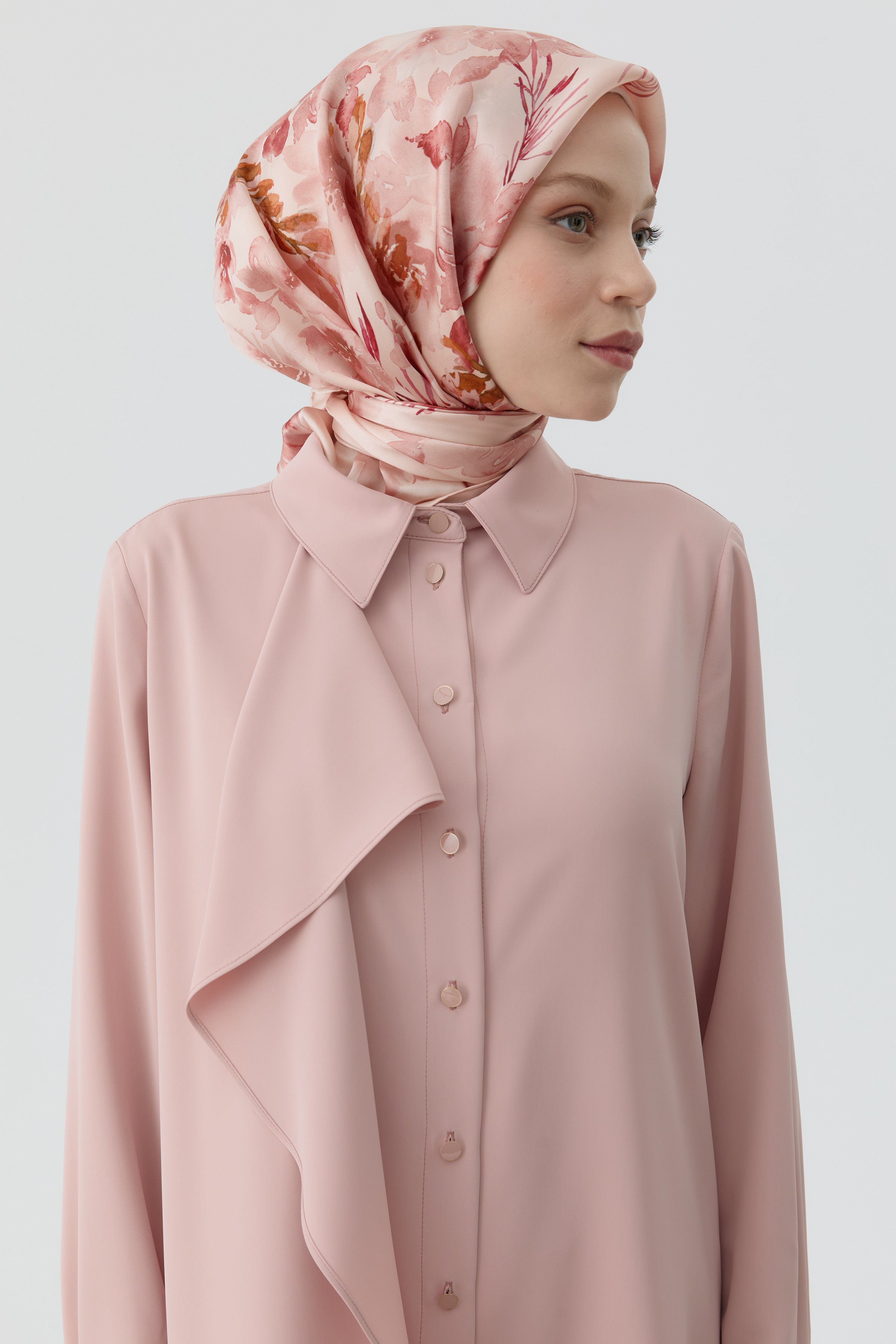 Volan Detaylı Tunik - Pudra TUGBA