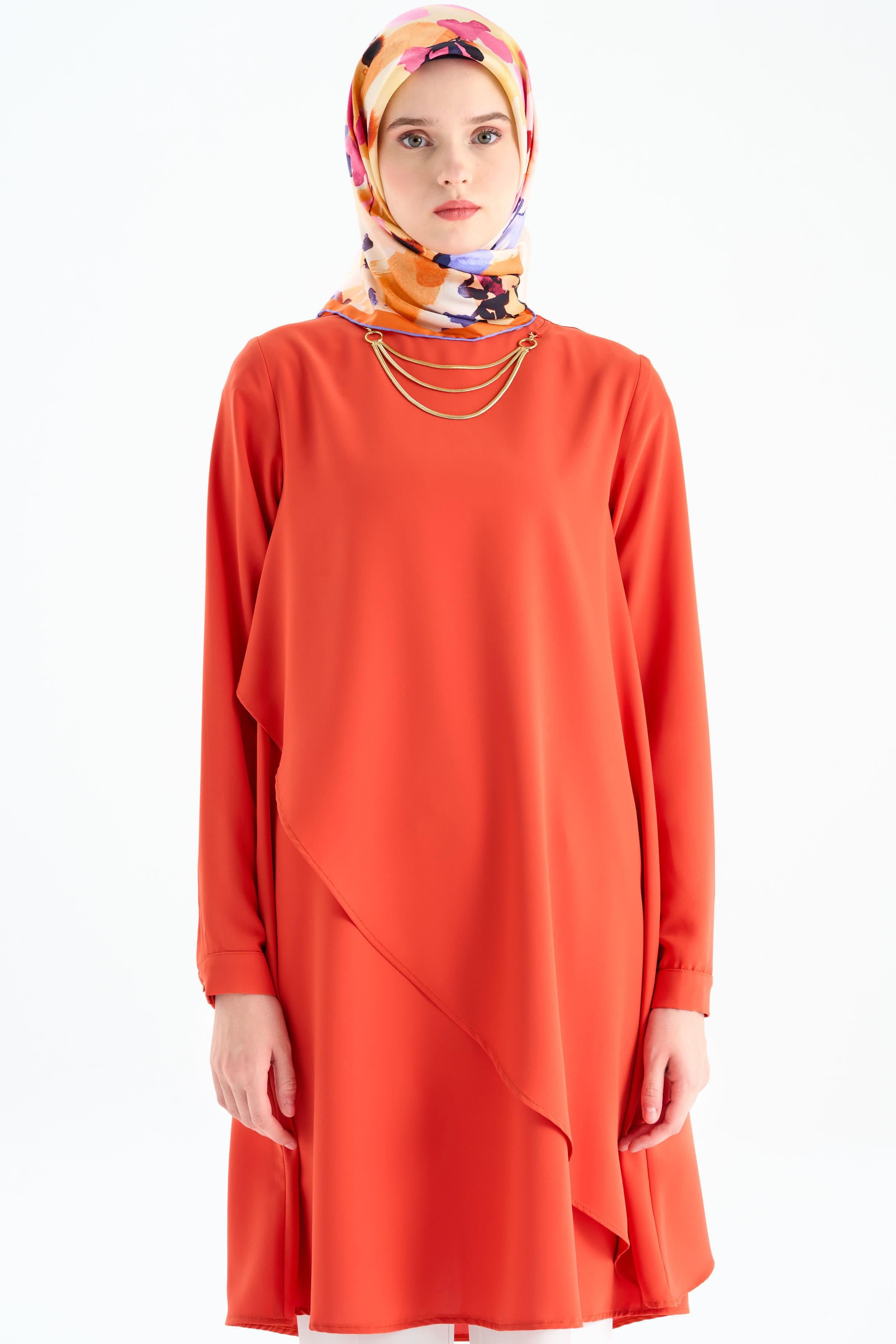 Volum Volanlı Tunik - Nar Çiçeği TUGBA