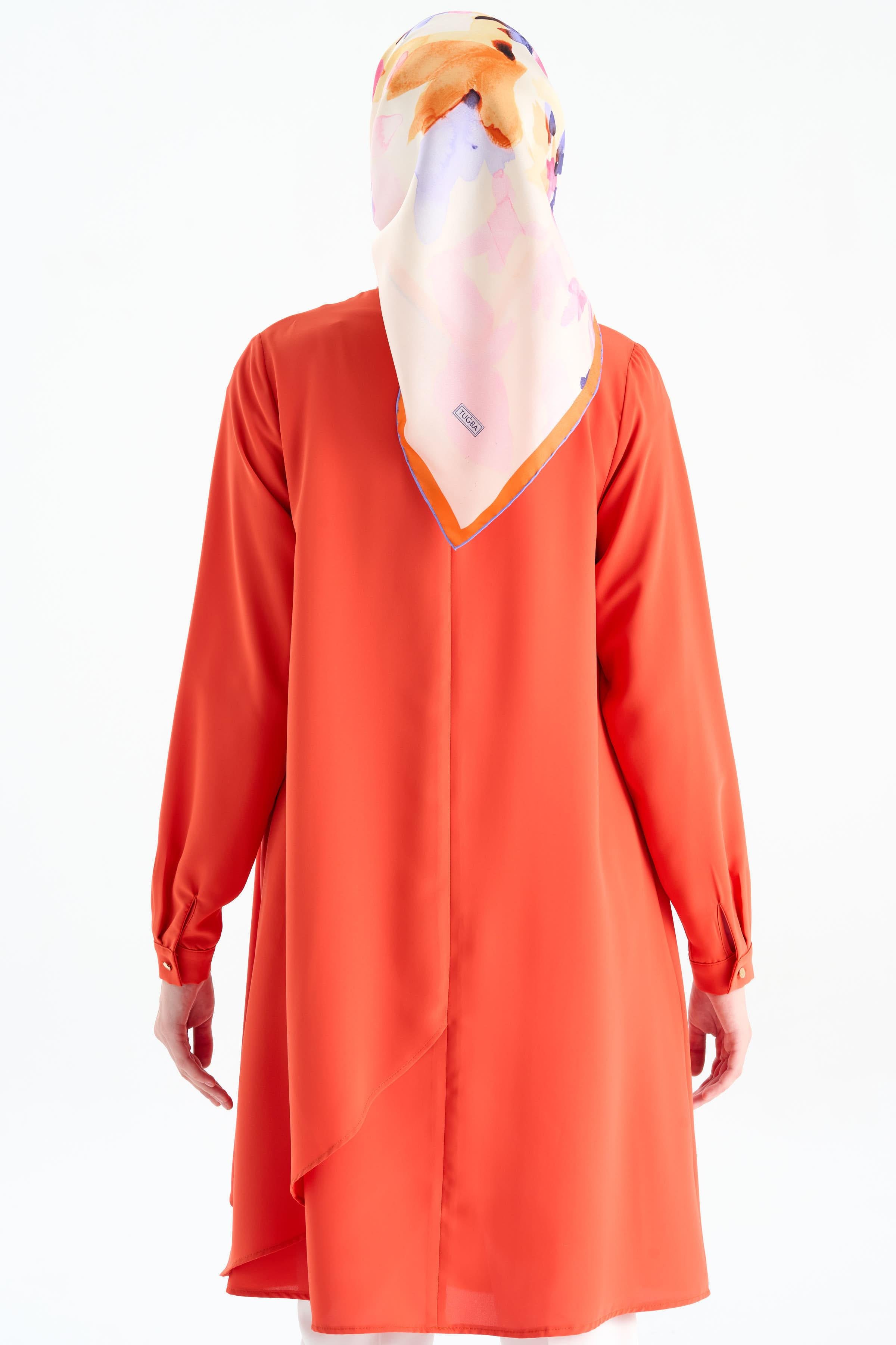 Volum Volanlı Tunik - Nar Çiçeği TUGBA