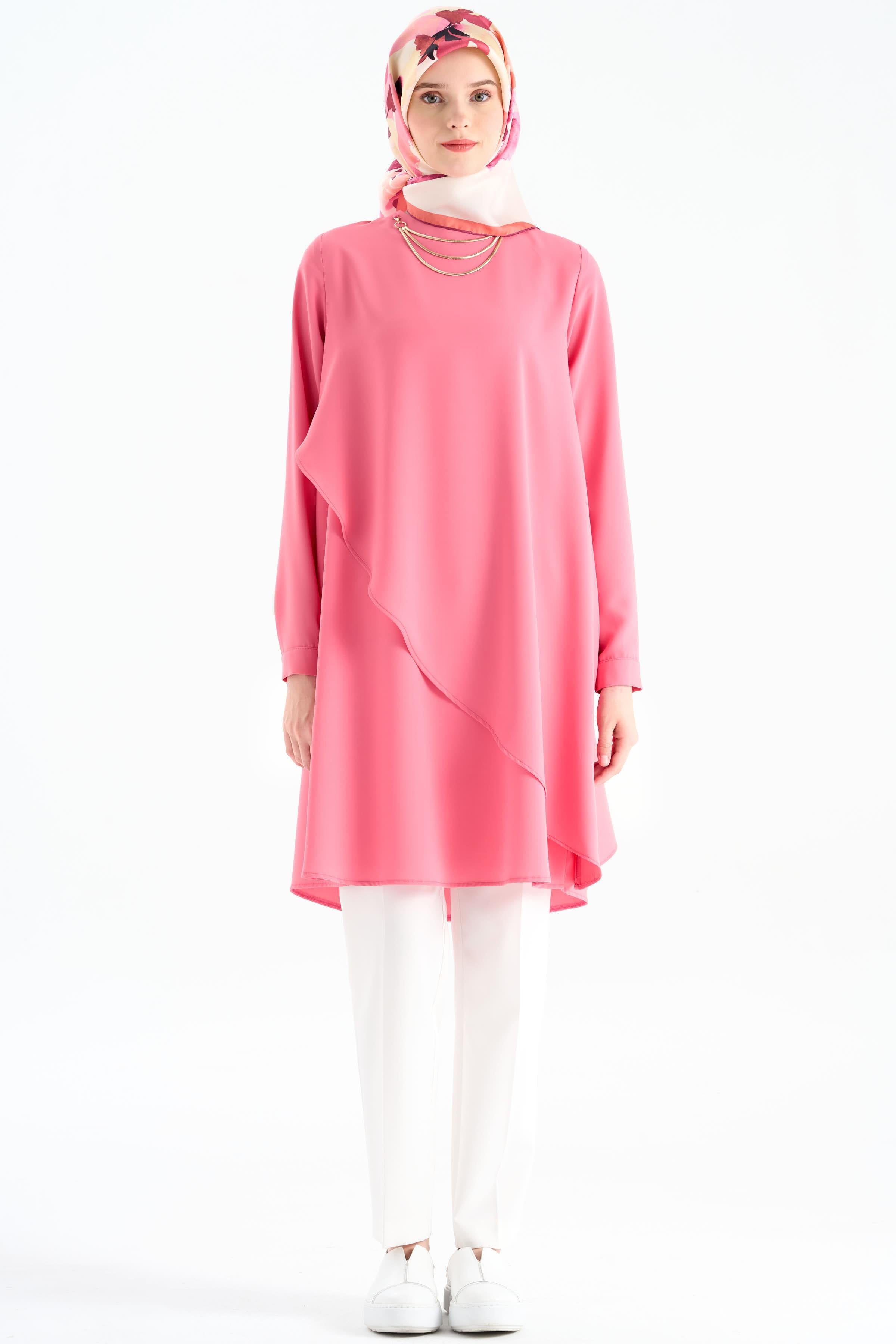 Volum Volanlı Tunik - Somon TUGBA