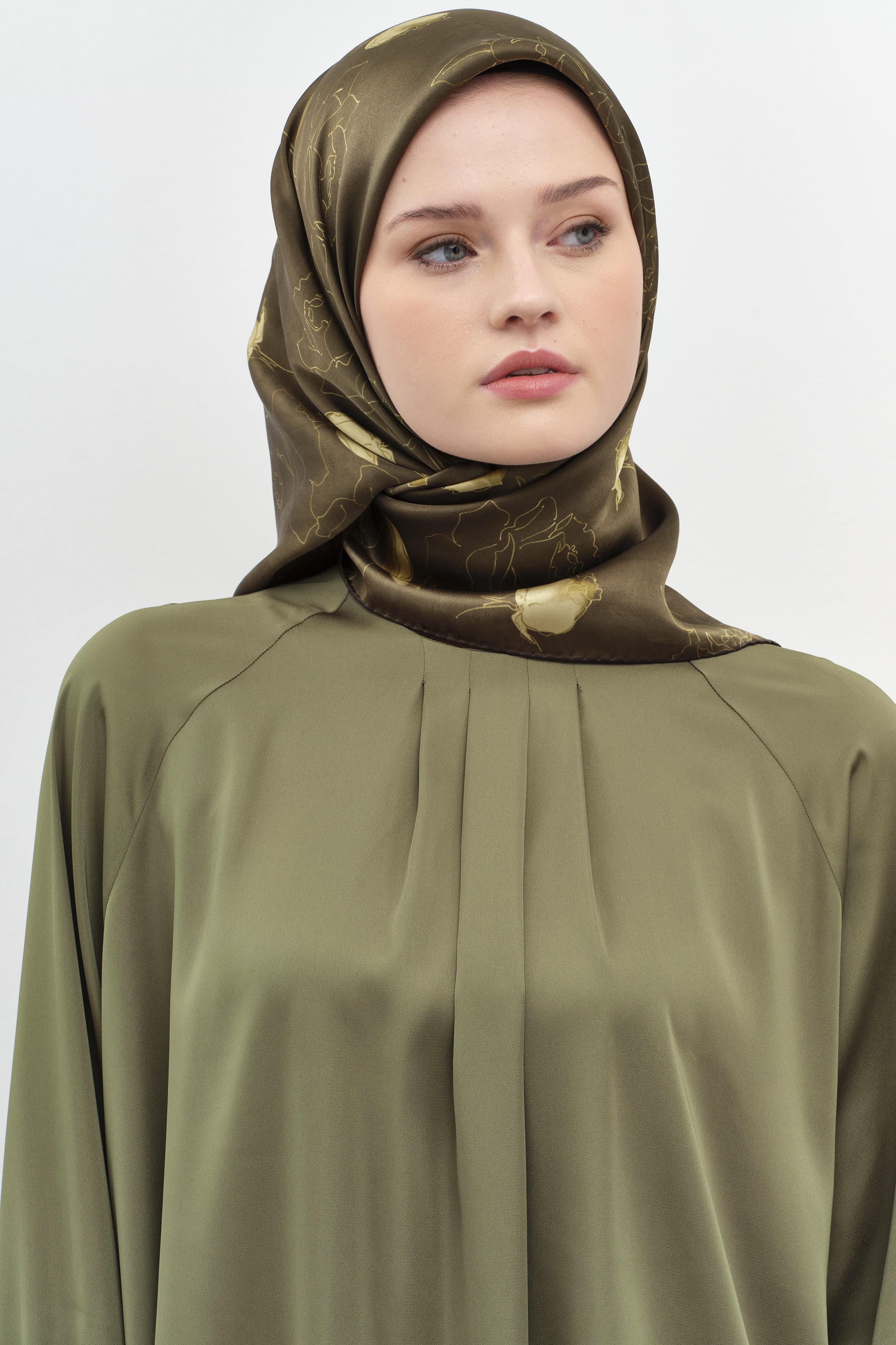 Yaka Pile Detaylı Bluz - Olive TUGBA