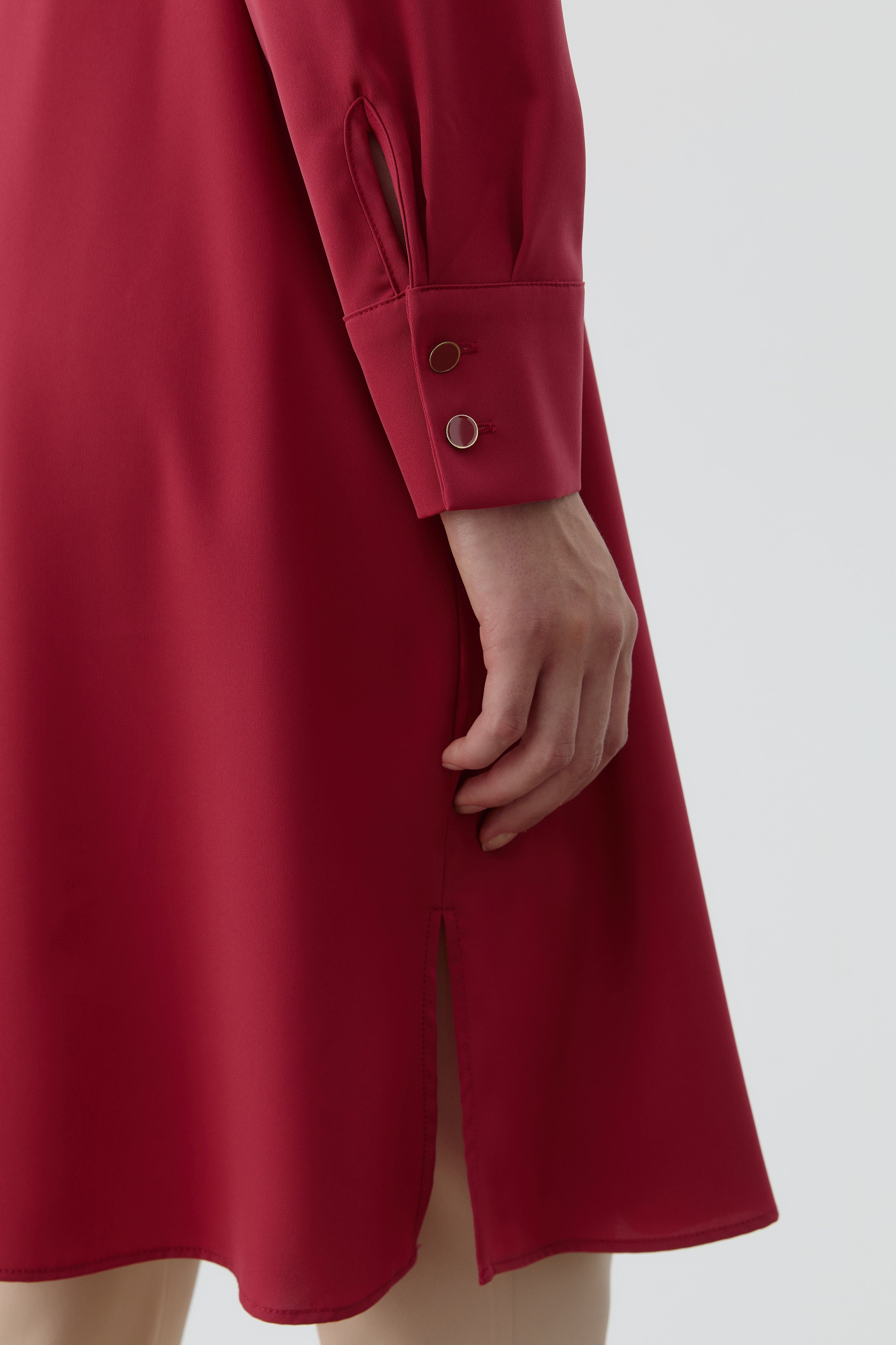 Yakası Pile Detaylı Tunik - Gül Kurusu TUGBA