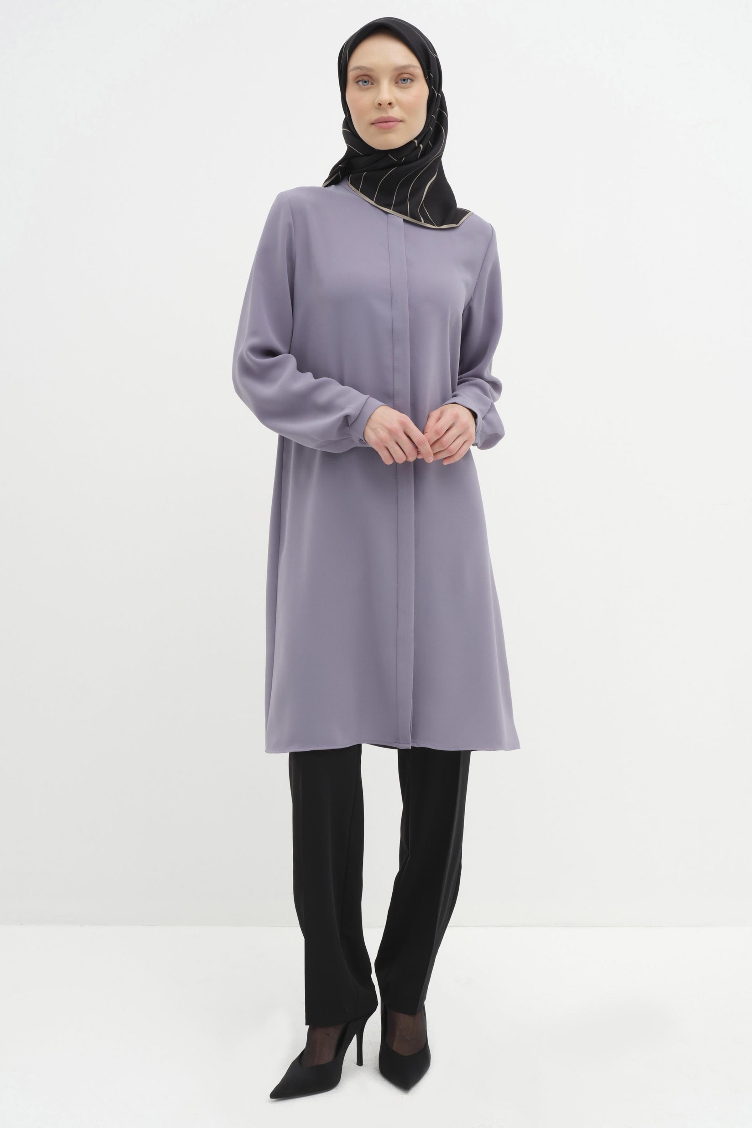 Yan Bel Lastik Detaylı Bol Paça Pantolon - Siyah TUGBA