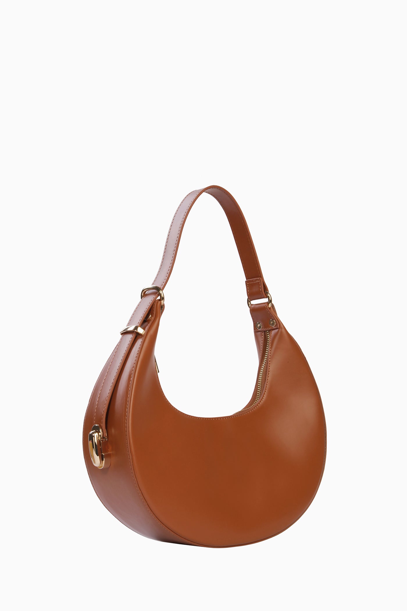 Yarım Ay Tek Kulplu Çanta - Taba TUĞBA