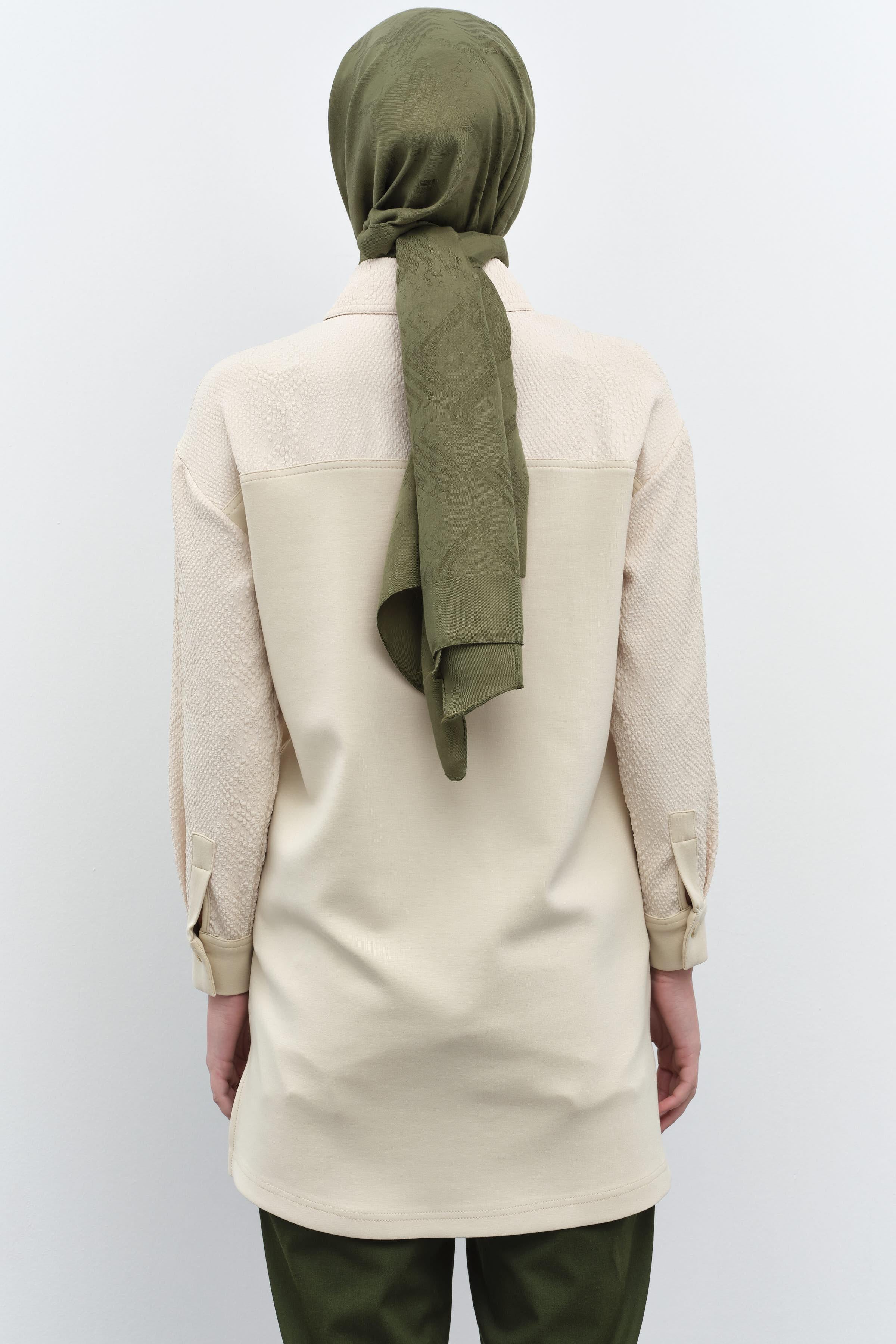 Yılan Desen Cepli Tunik - Ekru TUGBA