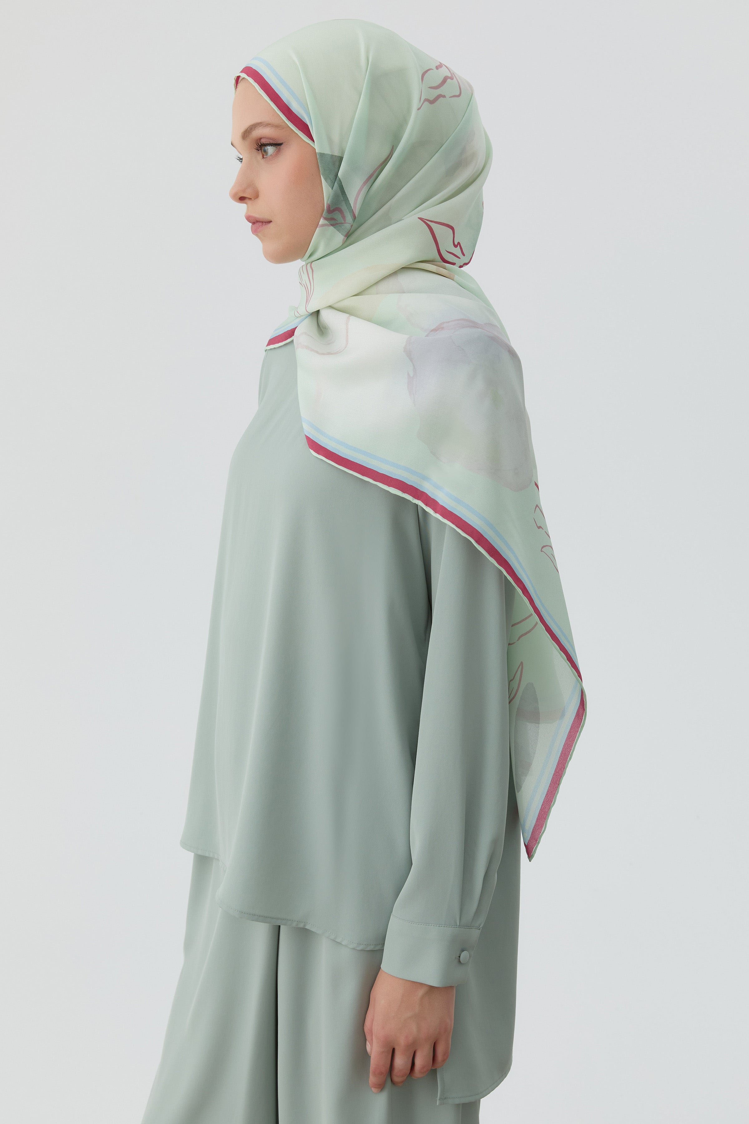 Yırtmaç Detaylı Bluz Tunik - Mint TUGBA