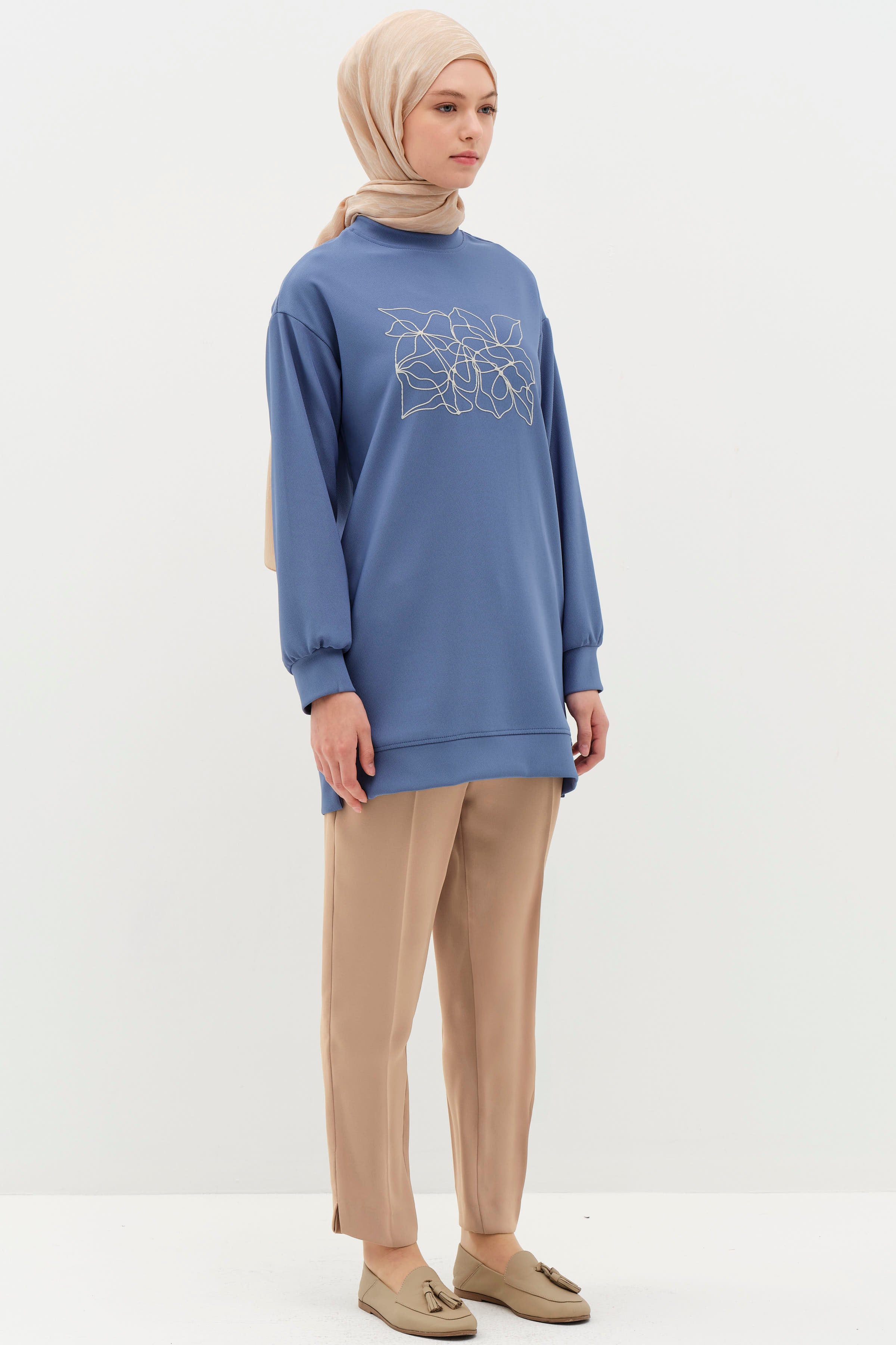 Yüksek Bel Basic Pantolon - Bej TUGBA