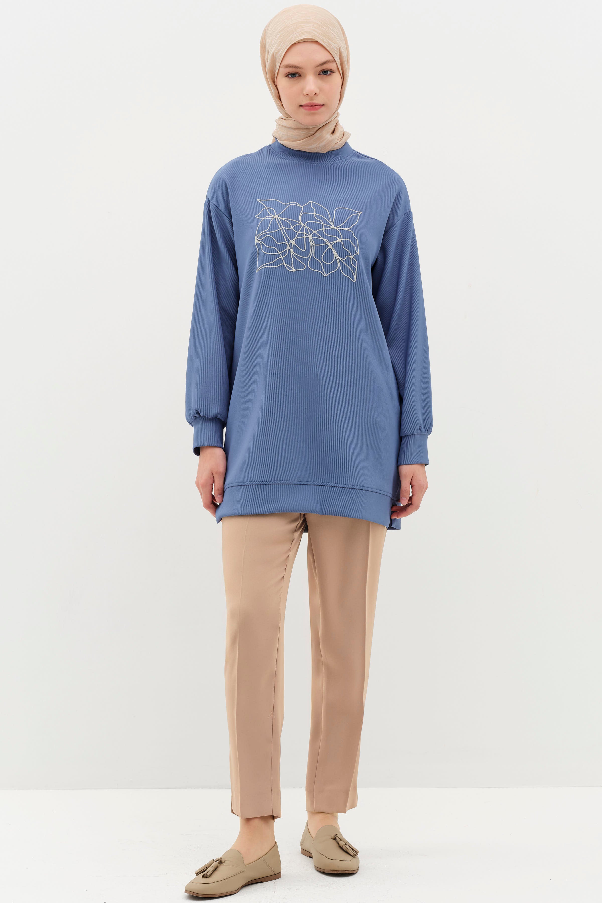 Yüksek Bel Basic Pantolon - Bej TUGBA