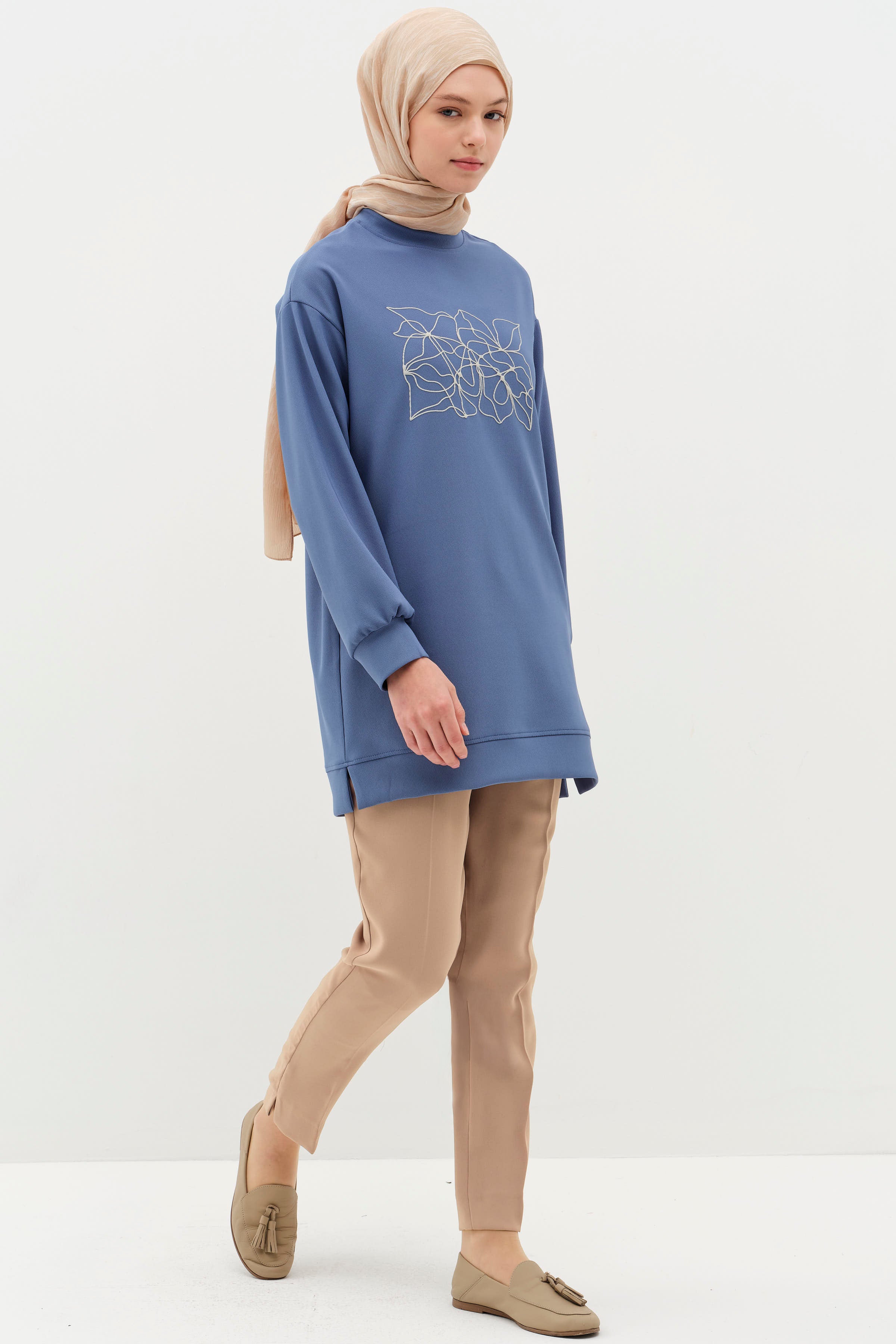 Yüksek Bel Basic Pantolon - Bej TUGBA