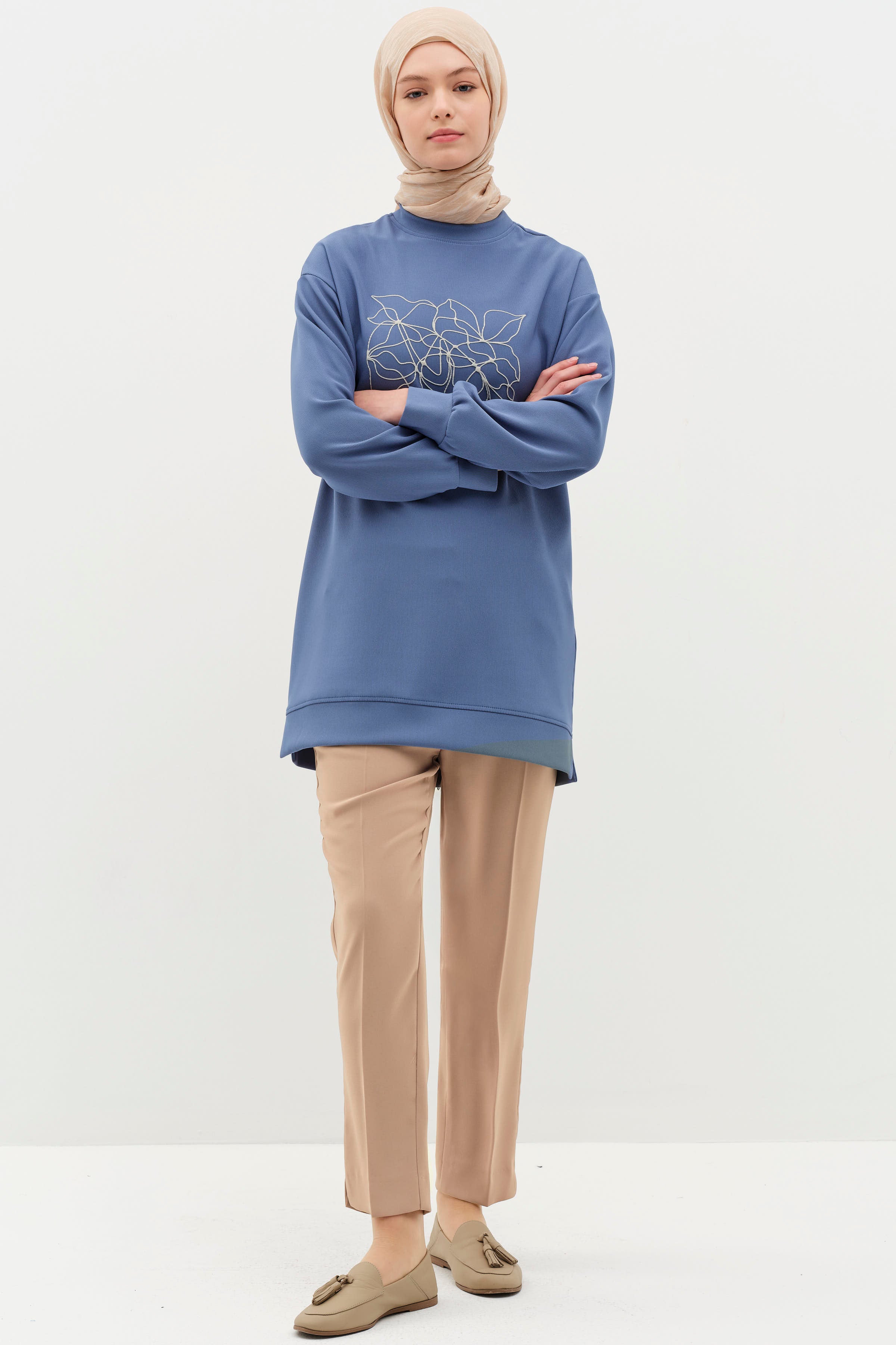 Yüksek Bel Basic Pantolon - Bej TUGBA