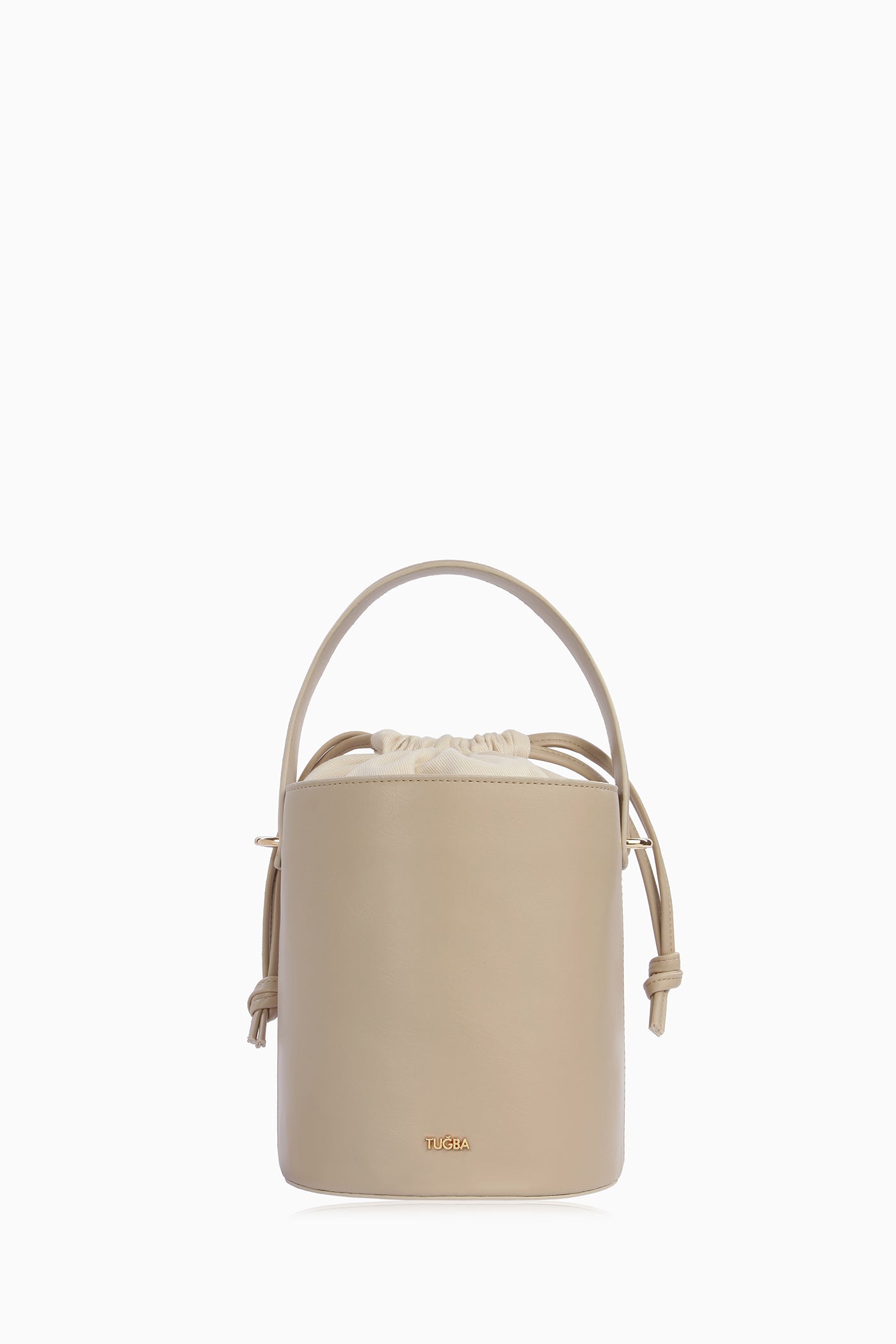 Yuvarlak Kova Çanta - Vizon TUGBA