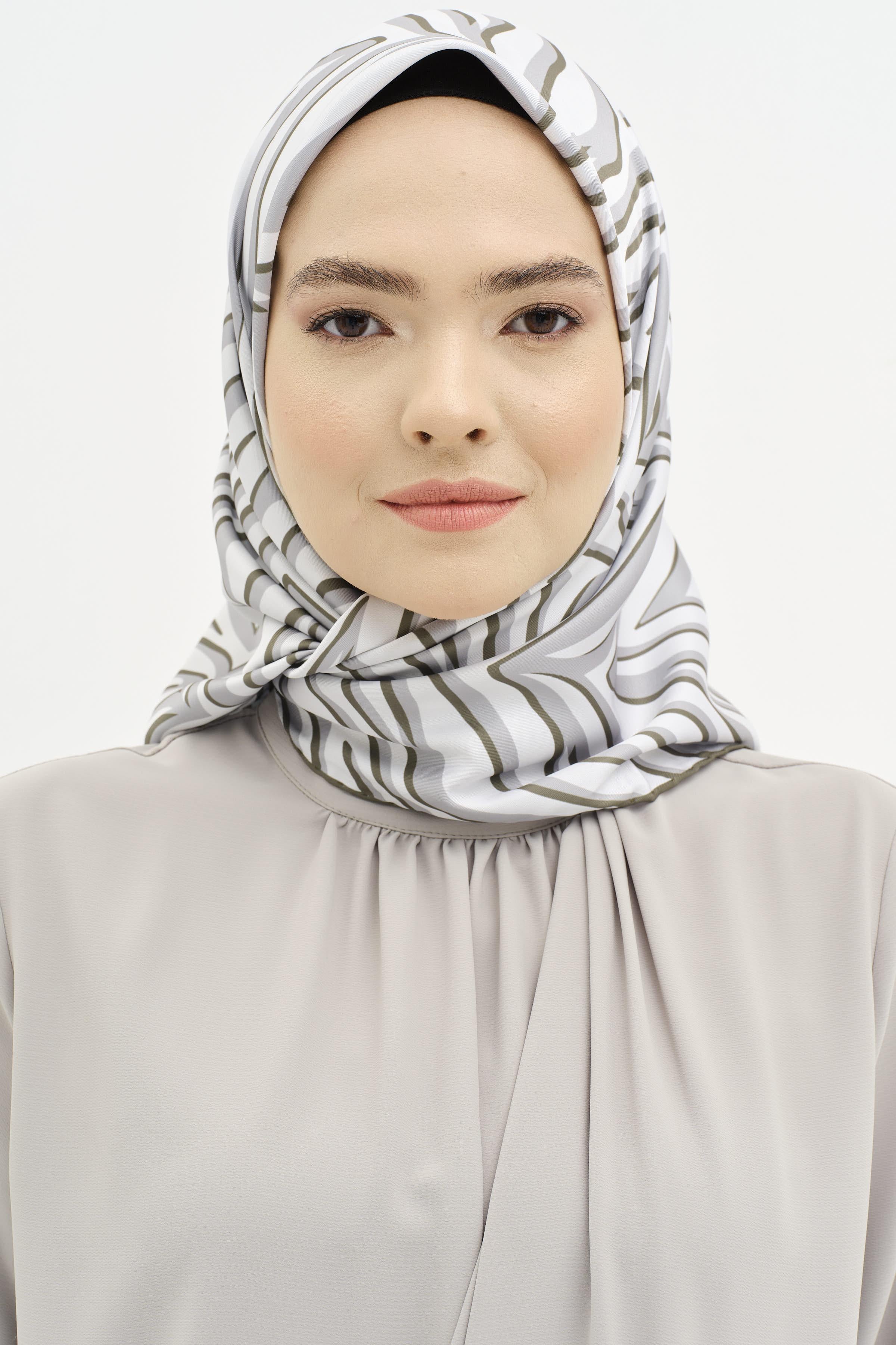 Zebra Desen Stil Eşarp - Mint TUGBA