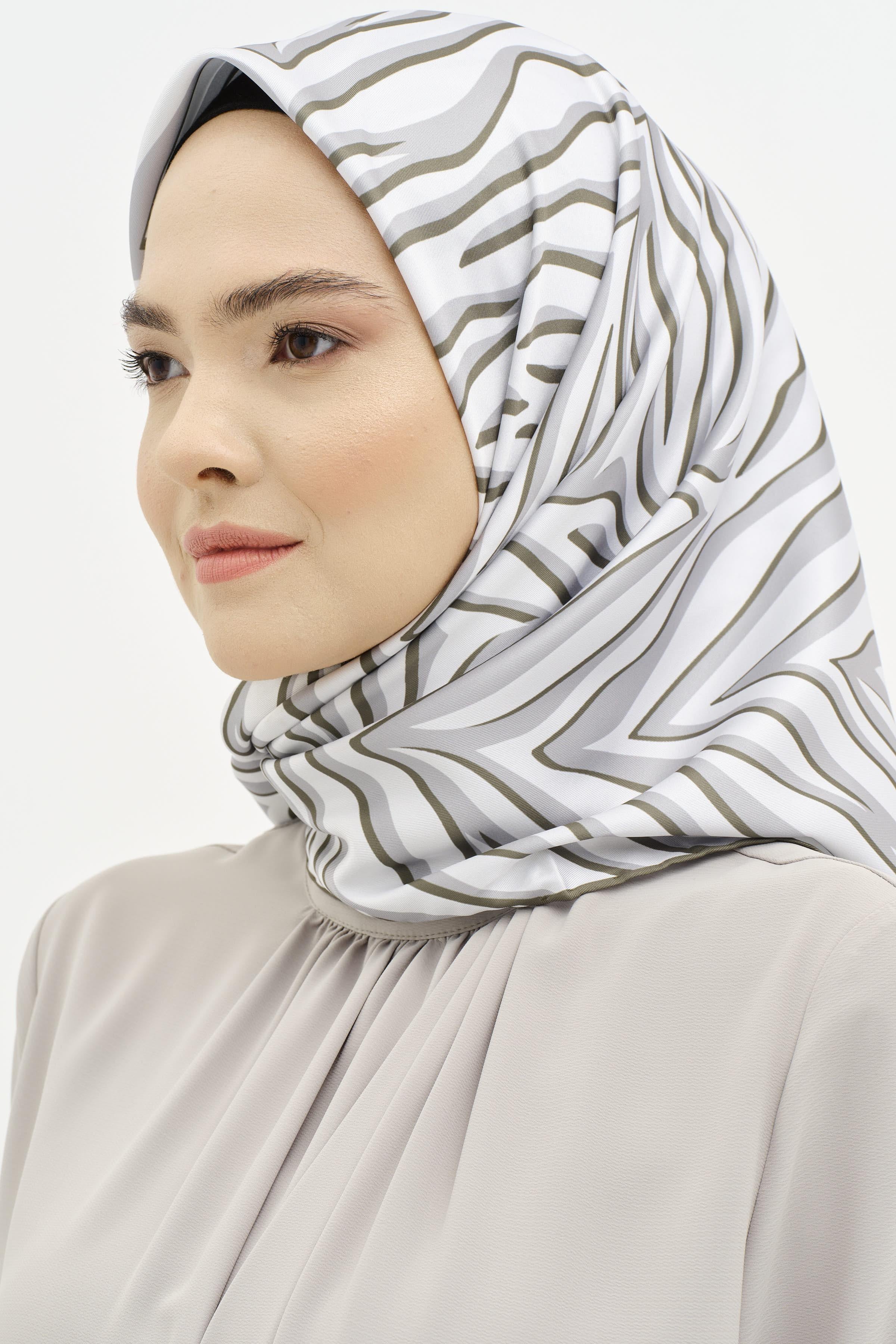 Zebra Desen Stil Eşarp - Mint TUGBA