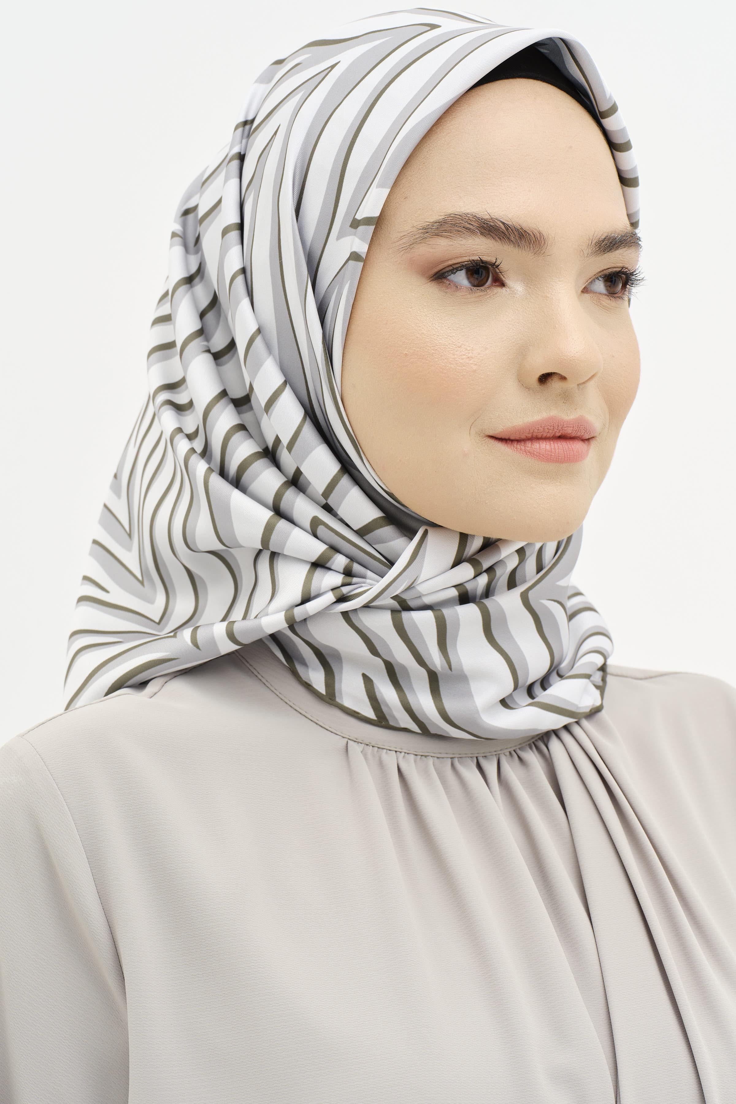 Zebra Desen Stil Eşarp - Mint TUGBA