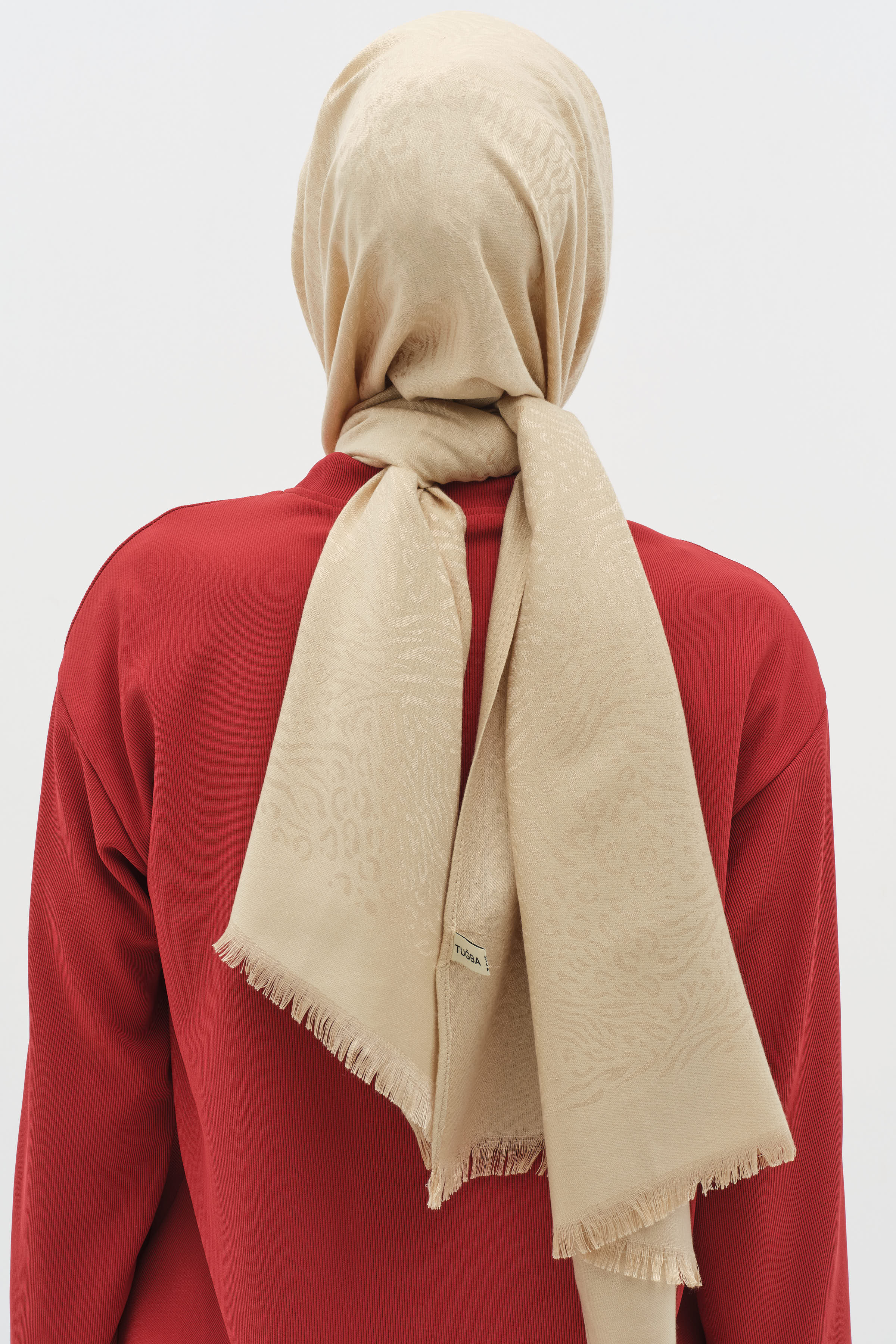 Zebra Desen Viskon Şal - Bej TUGBA