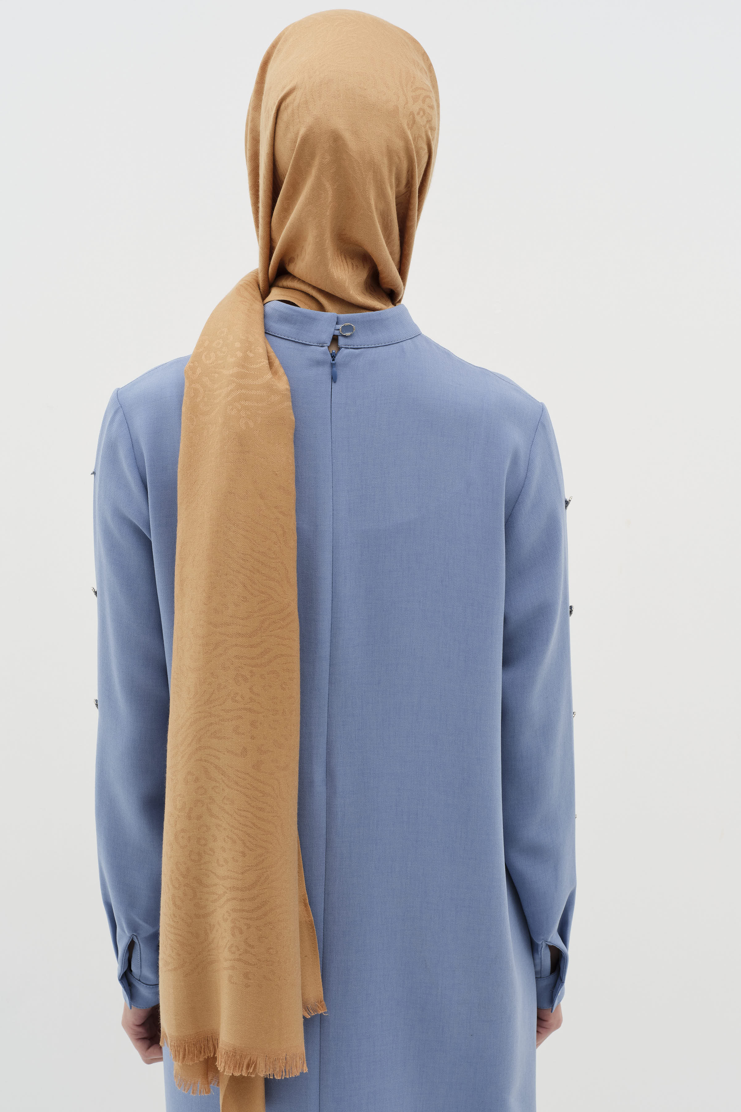 Zebra Desen Viskon Şal - Camel TUĞBA