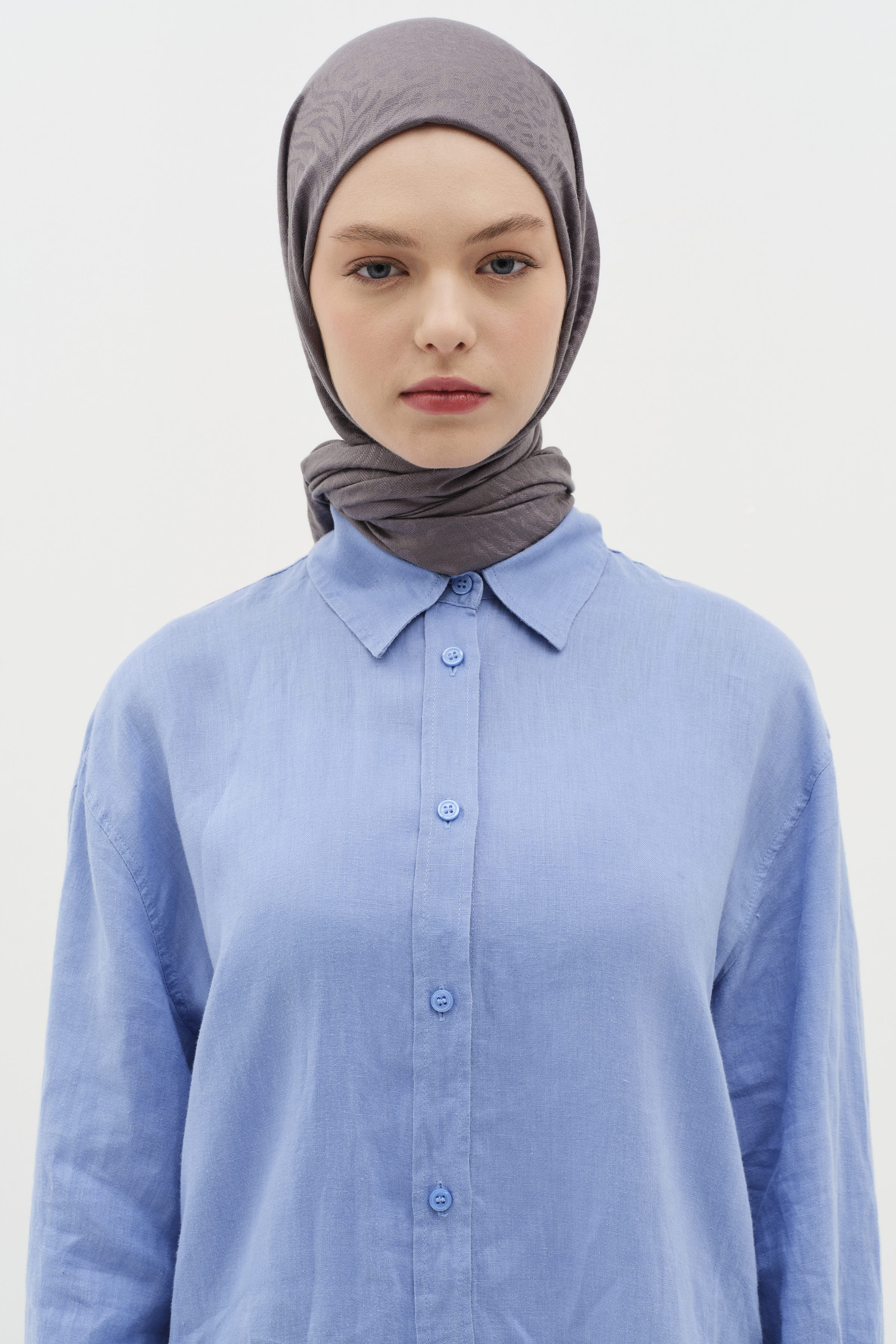 Zebra Desen Viskon Şal - Füme TUGBA