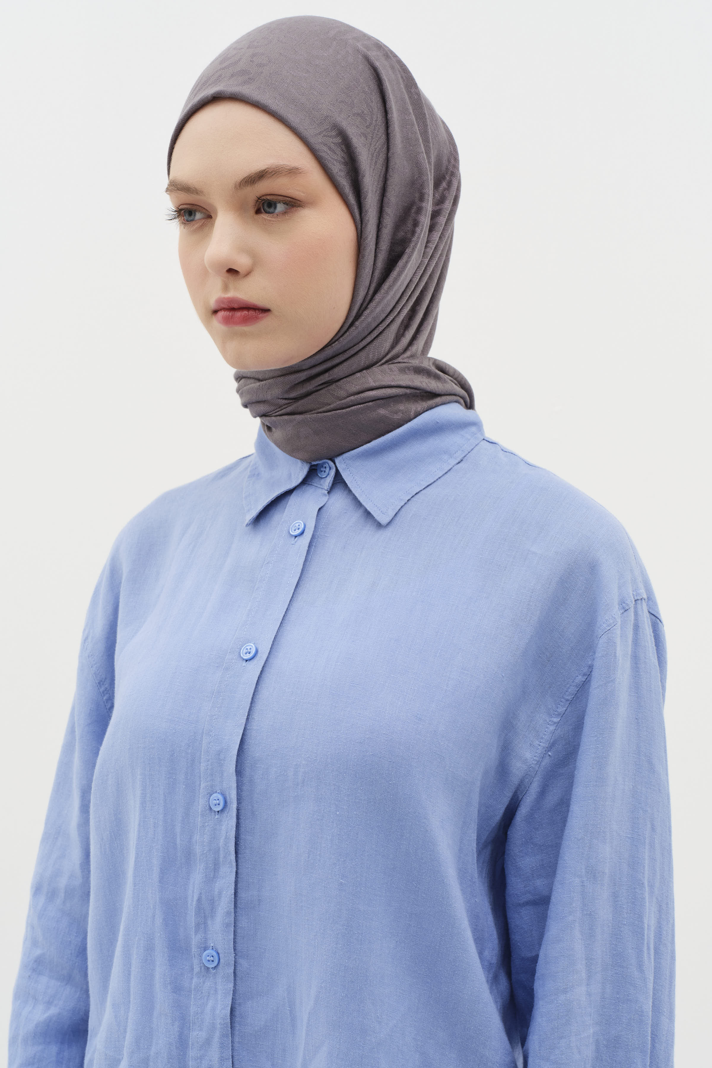 Zebra Desen Viskon Şal - Füme TUGBA