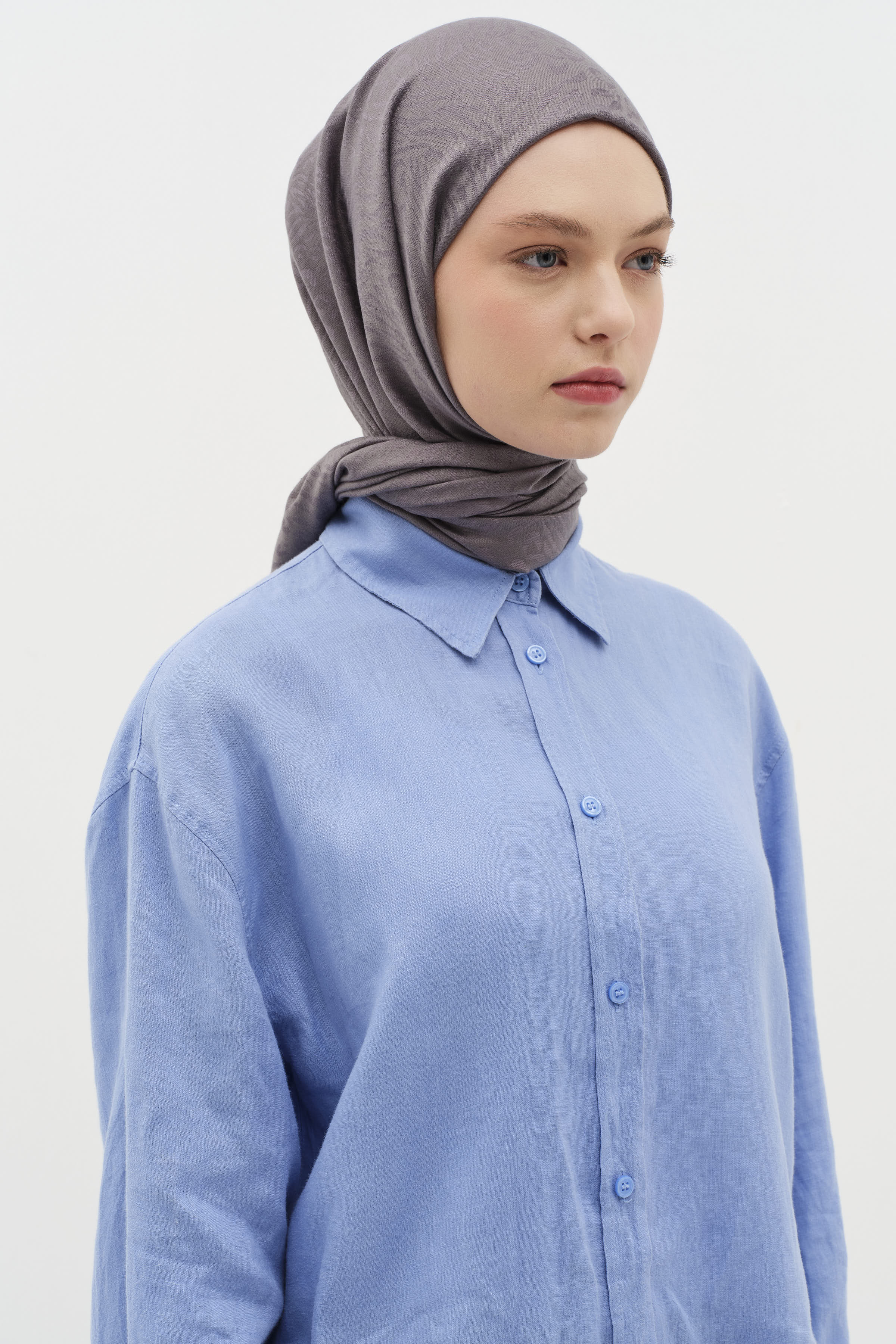 Zebra Desen Viskon Şal - Füme TUGBA