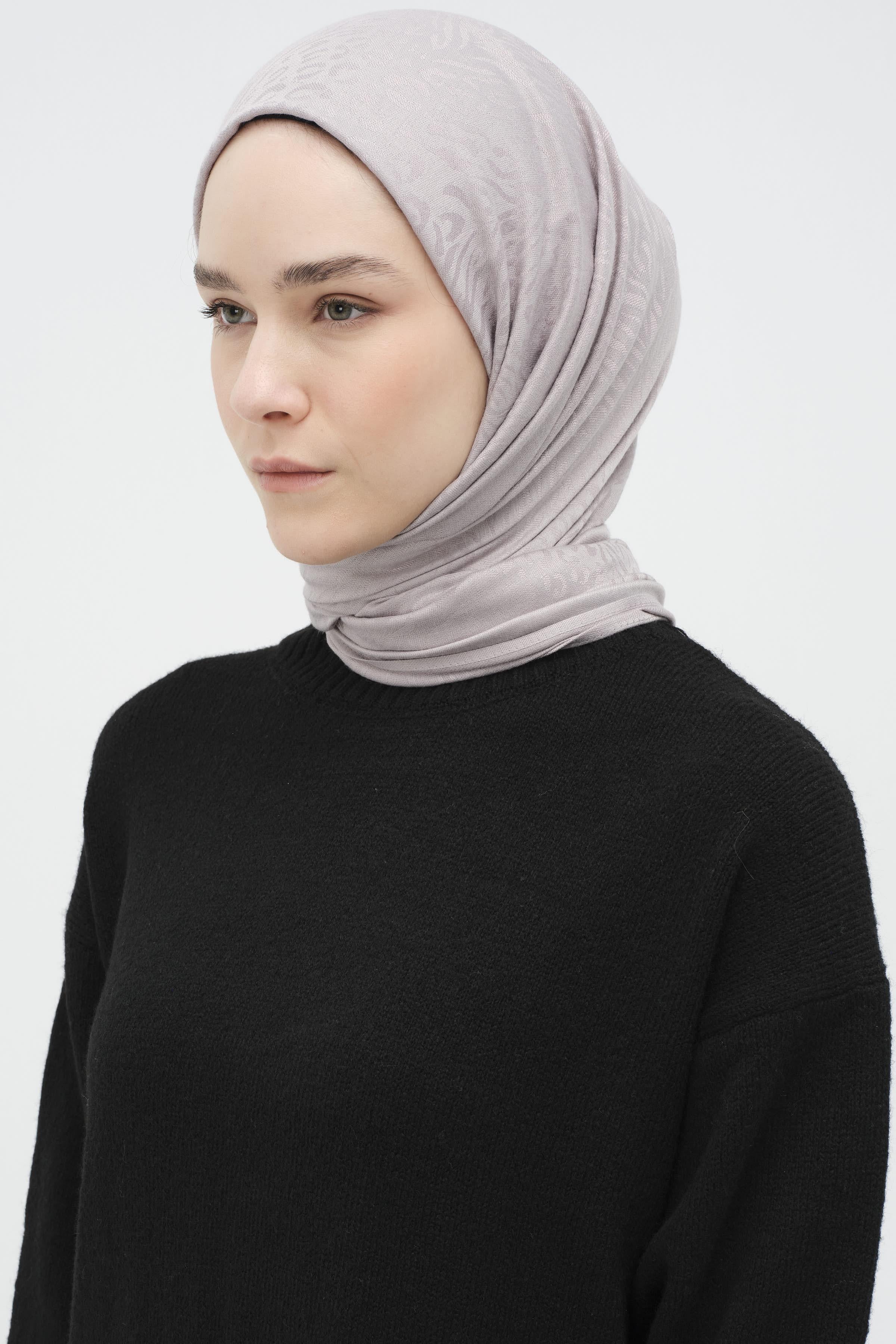 Zebra Desen Viskon Şal - Gri TUGBA