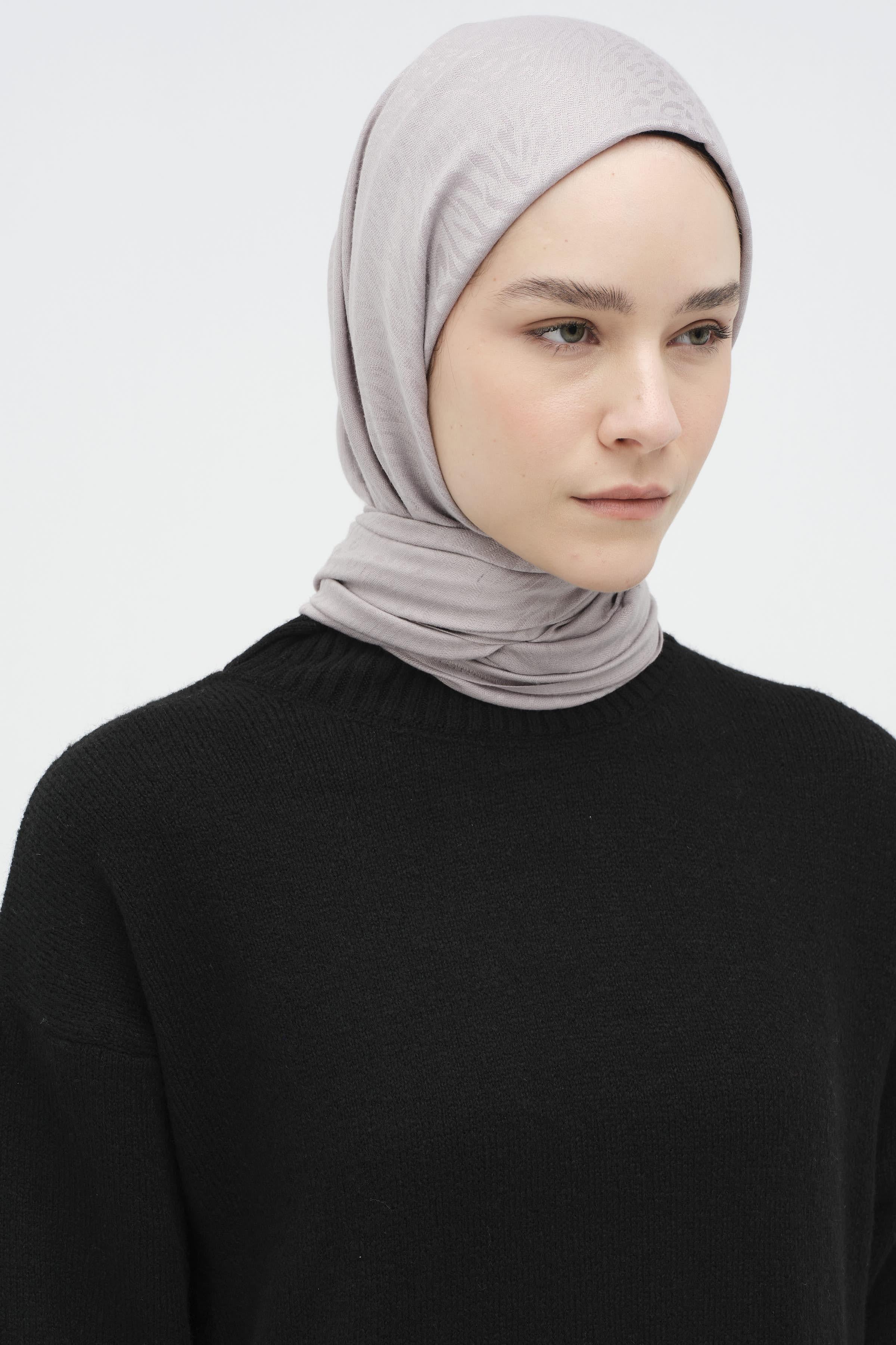 Zebra Desen Viskon Şal - Gri TUGBA