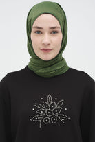 Zebra Desen Viskon Şal - Haki TUĞBA