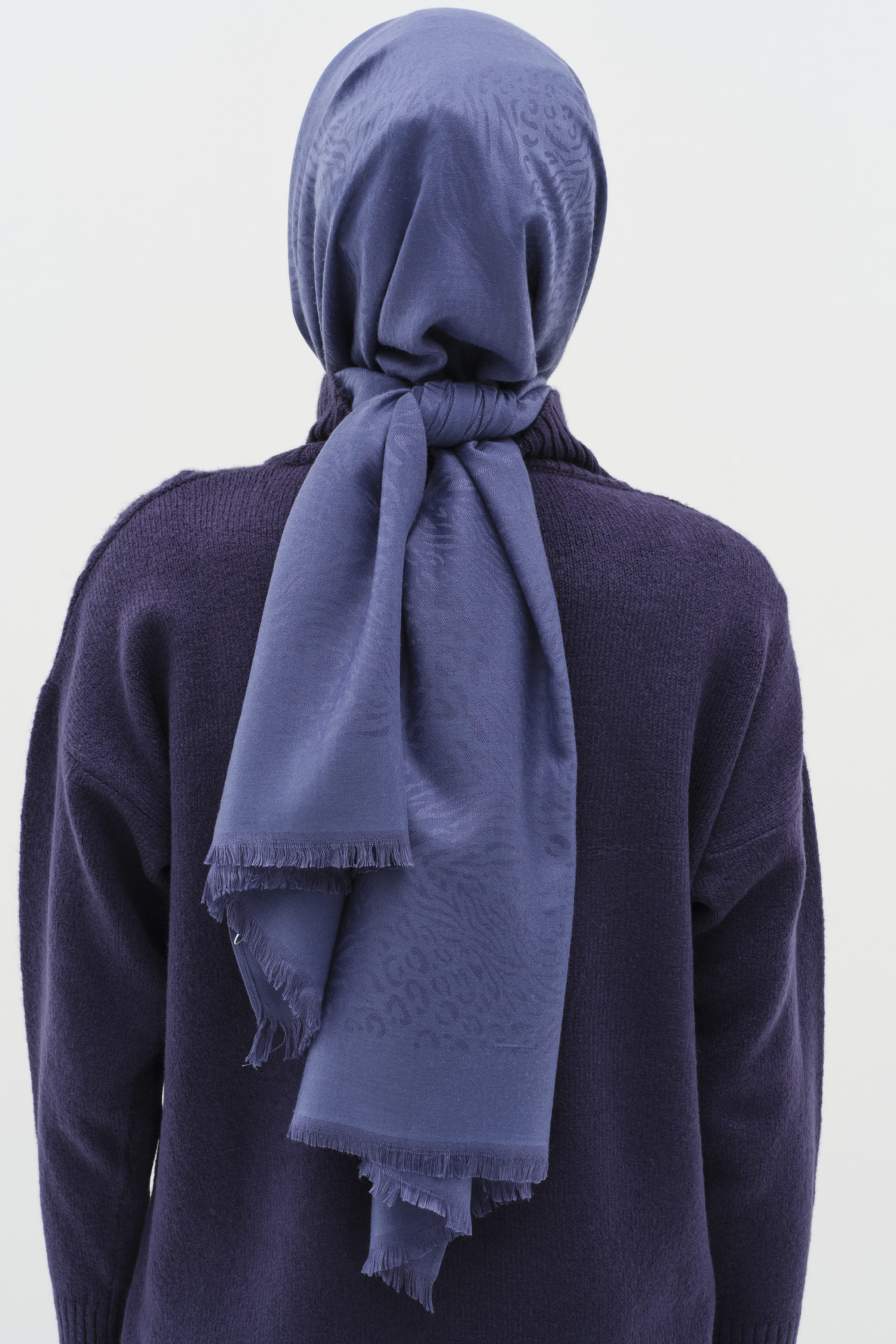 Zebra Desen Viskon Şal - İndigo TUGBA