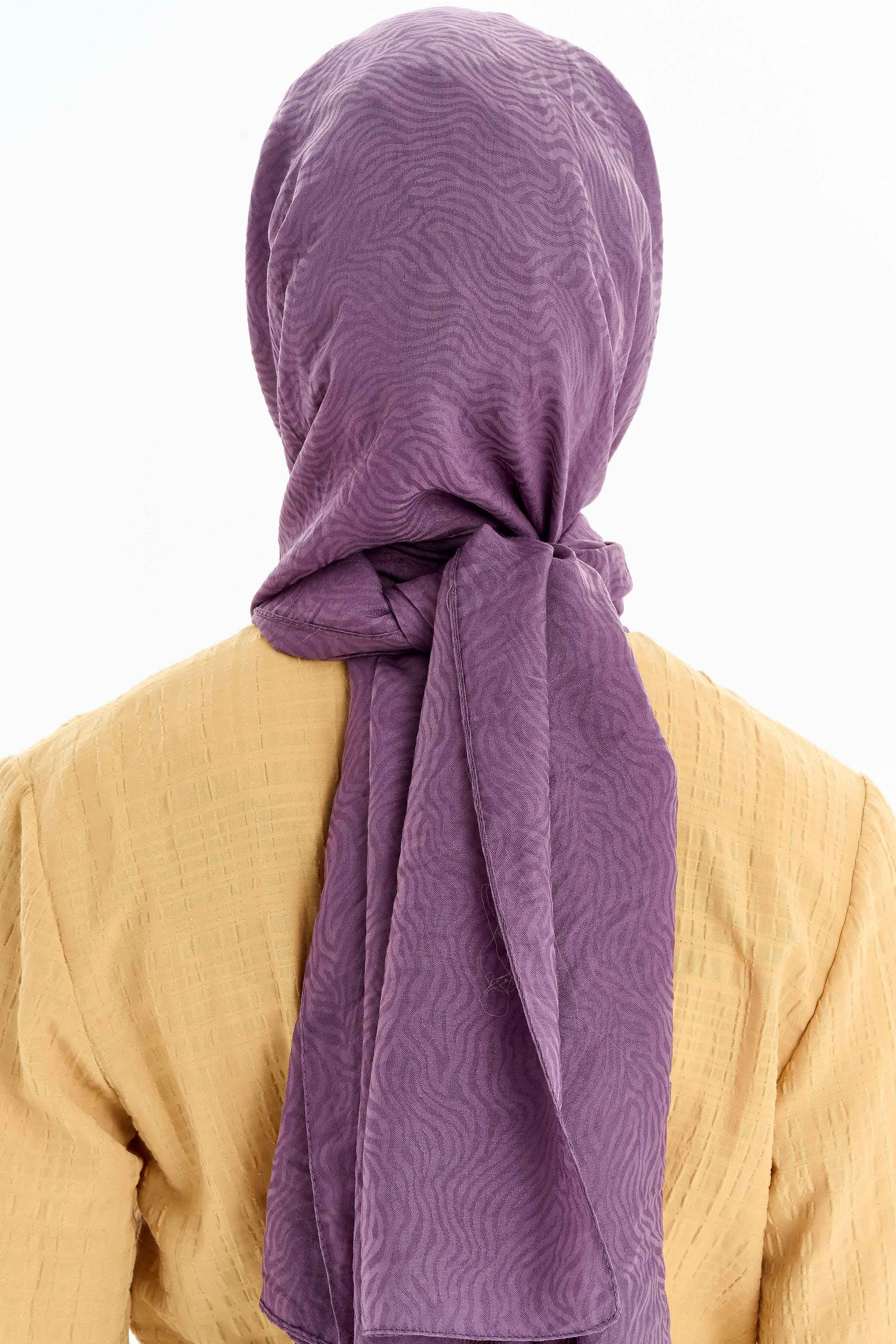 Zebra Desen Viskon Şal - Lila TUGBA