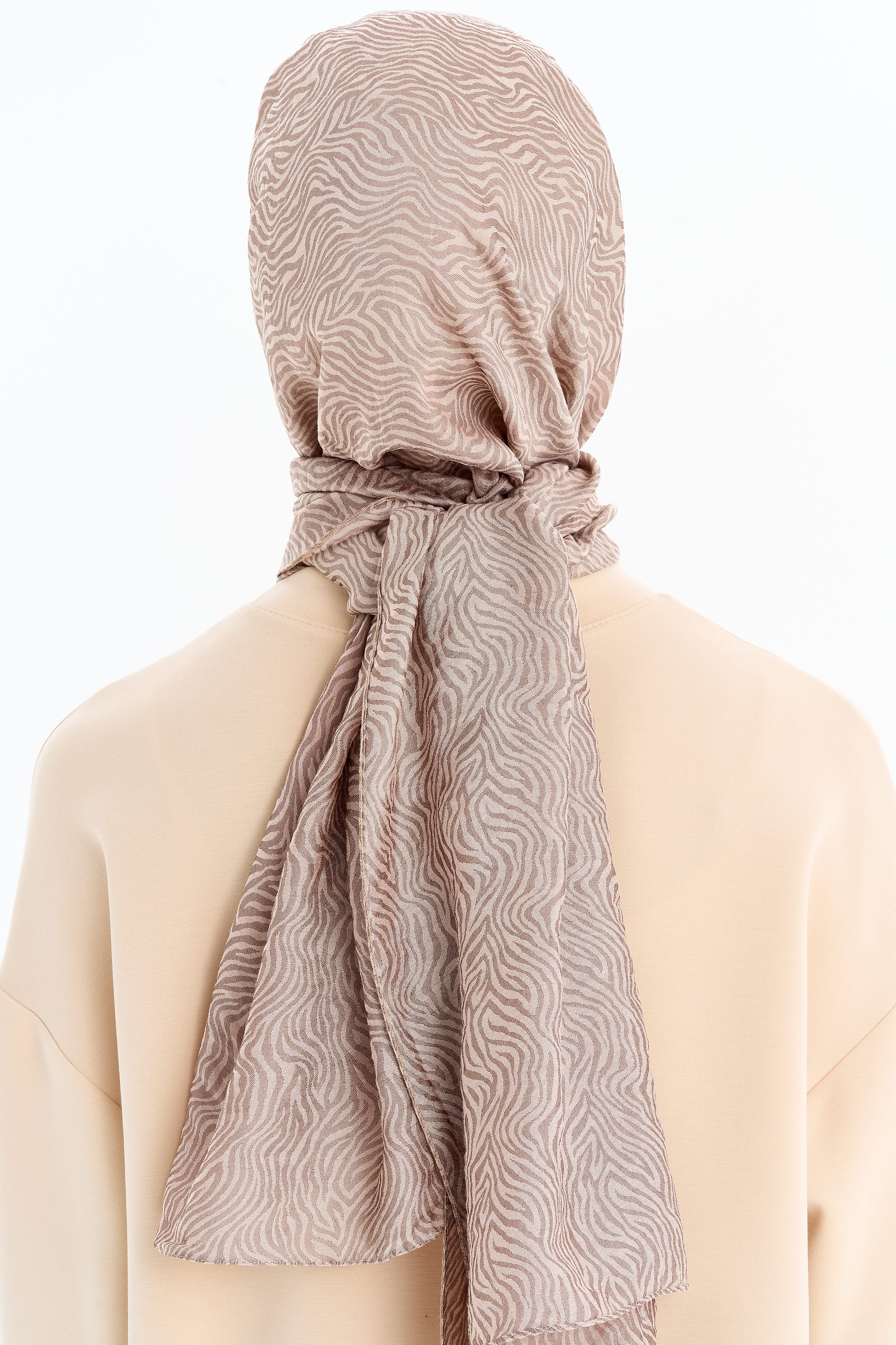 Zebra Desen Viskon Şal - Taş TUGBA