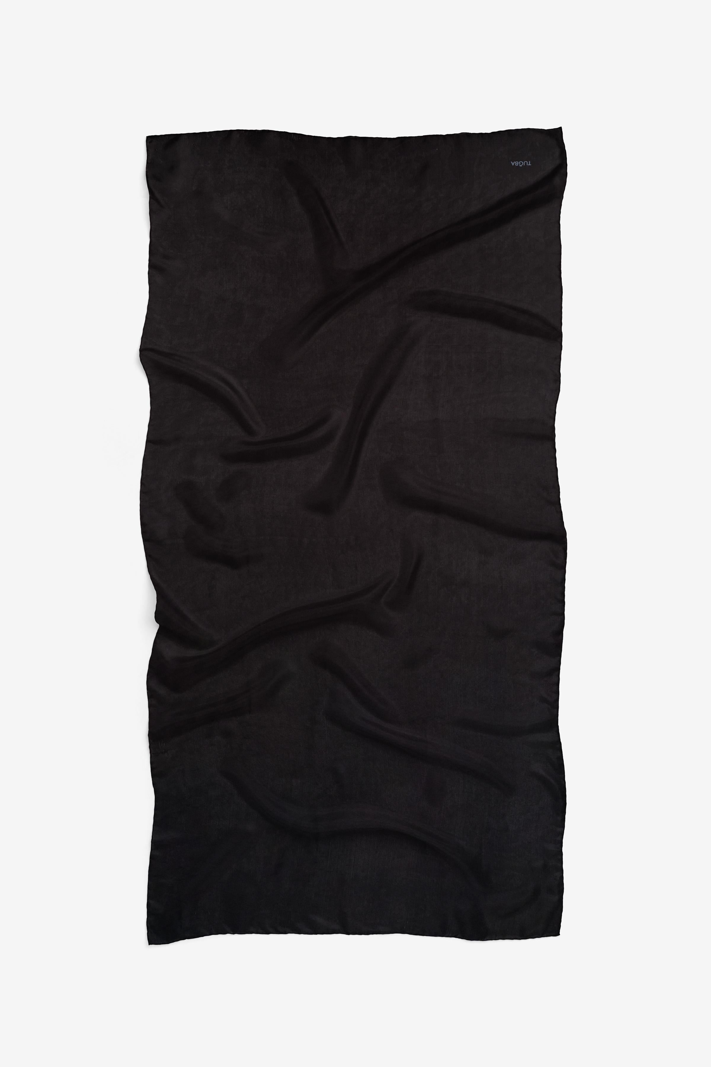 Düz Renk Zeugma Şal - Siyah TUGBA