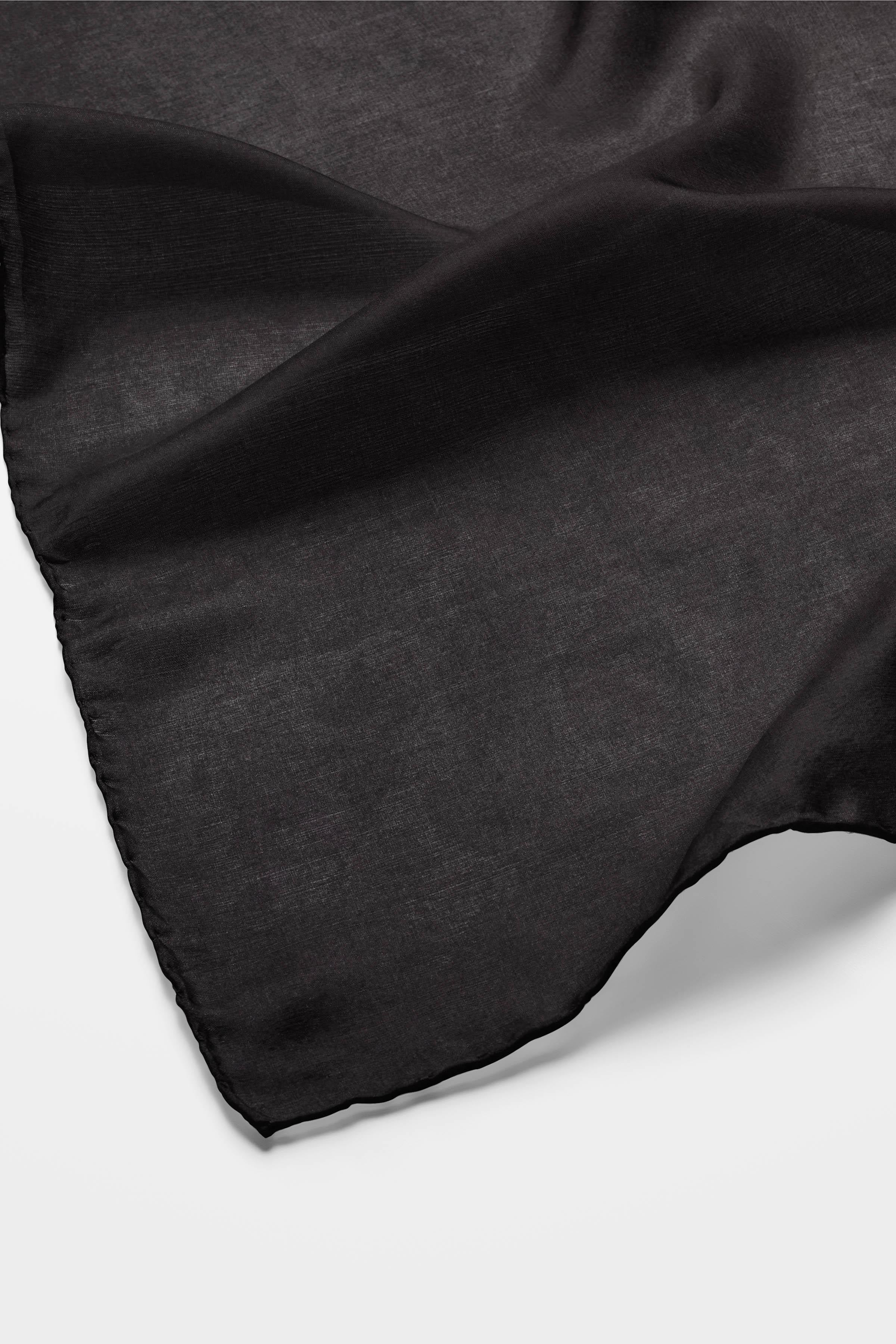 Düz Renk Zeugma Şal - Siyah TUGBA