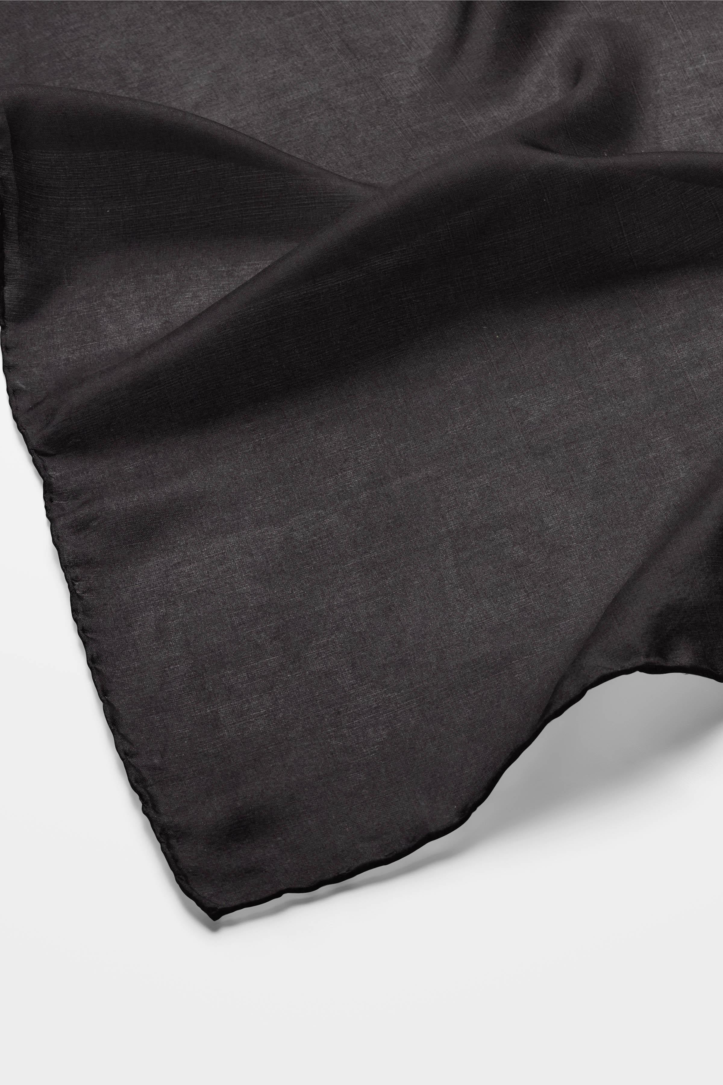 Düz Renk Zeugma Şal - Siyah TUGBA