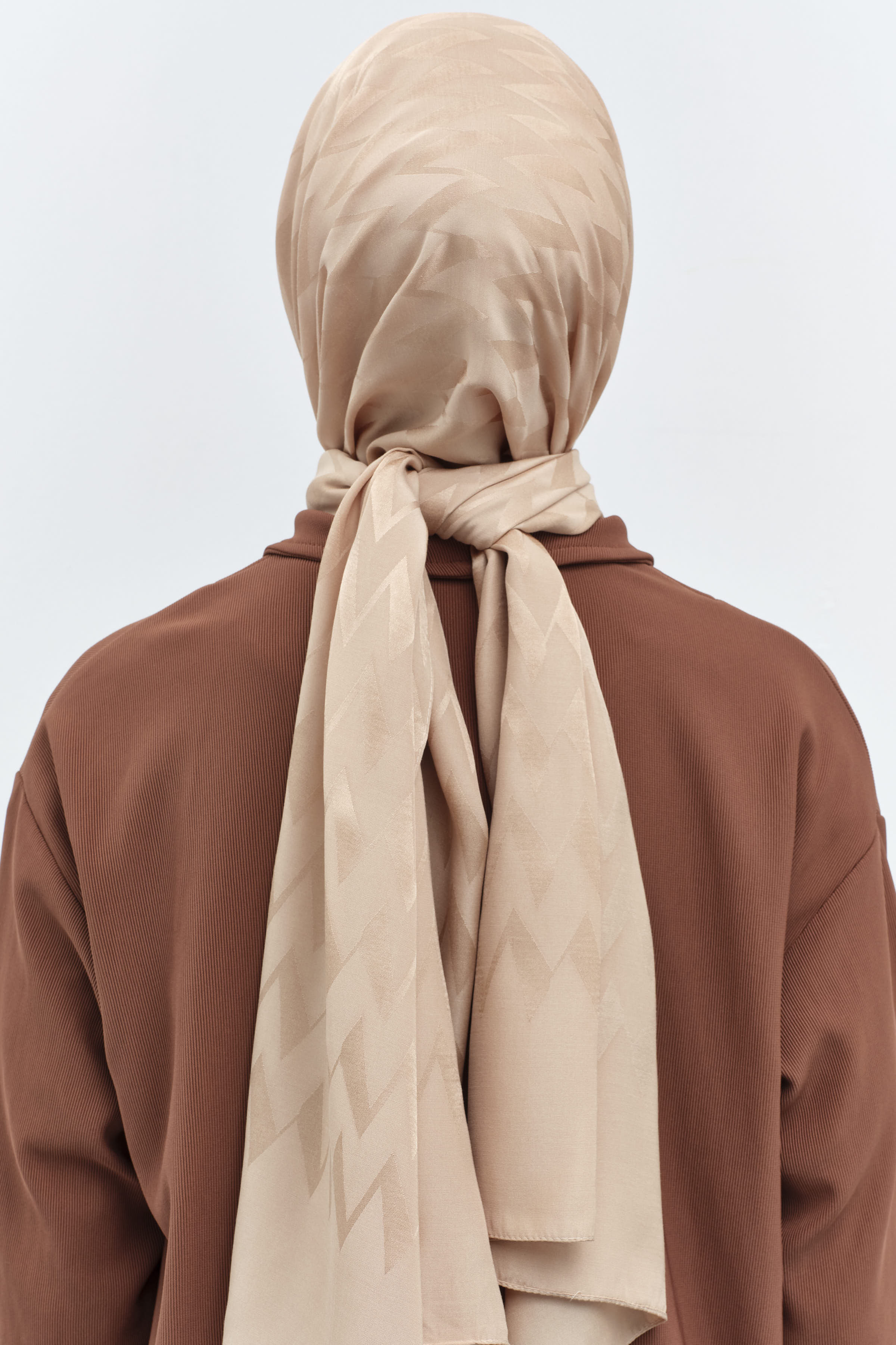 Zikzak Desen Viskon Şal - Bej TUGBA