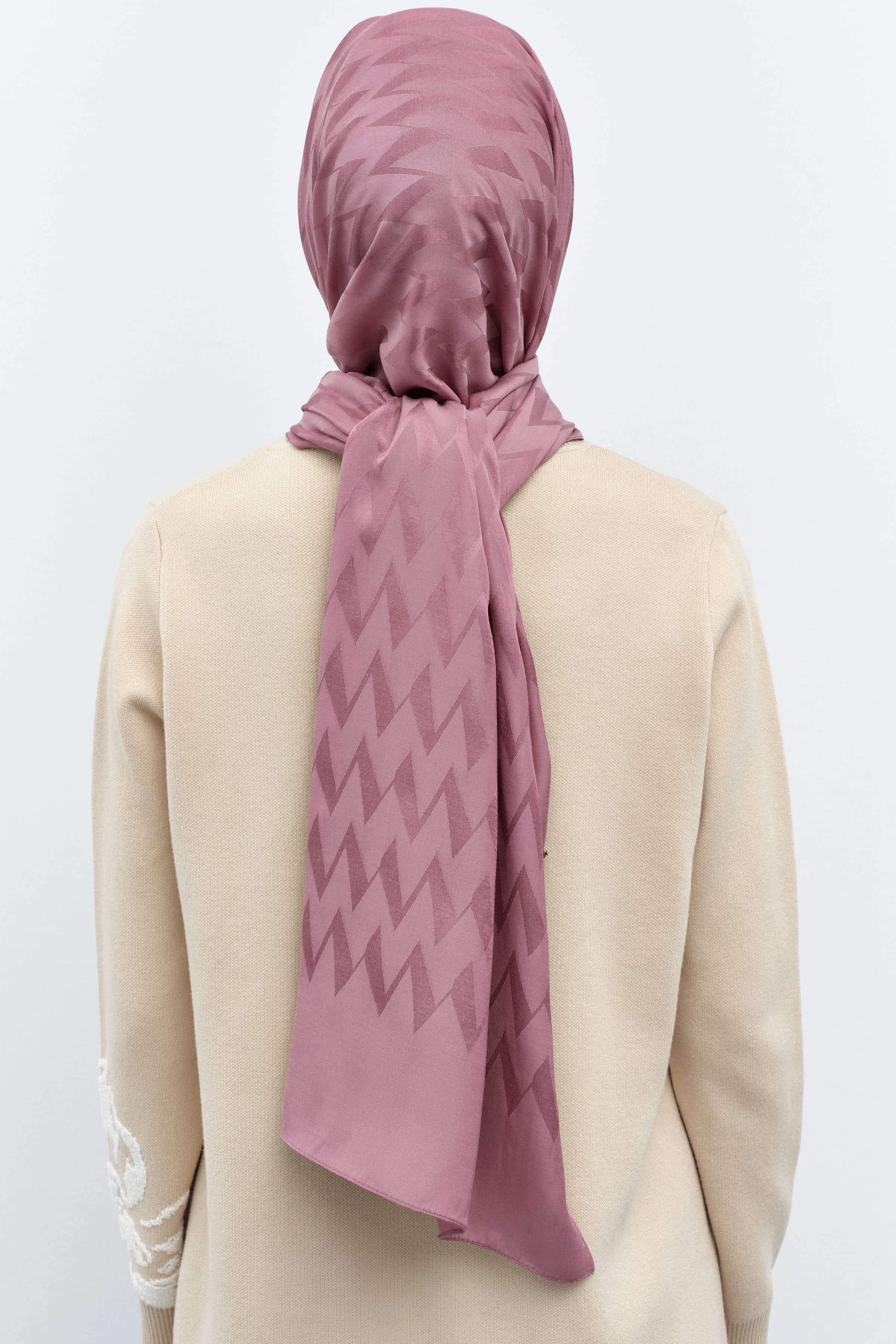 Zikzak Desen Viskon Şal - Gül Kurusu TUGBA