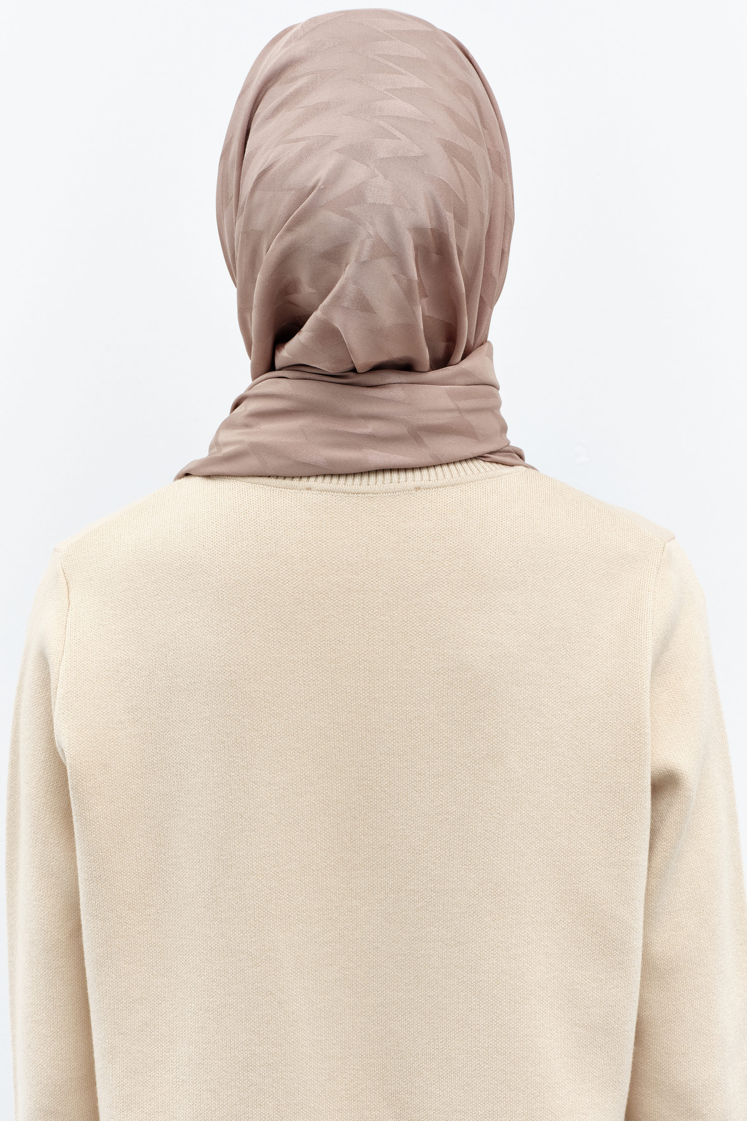 Zikzak Desen Viskon Şal - Vizon TUGBA