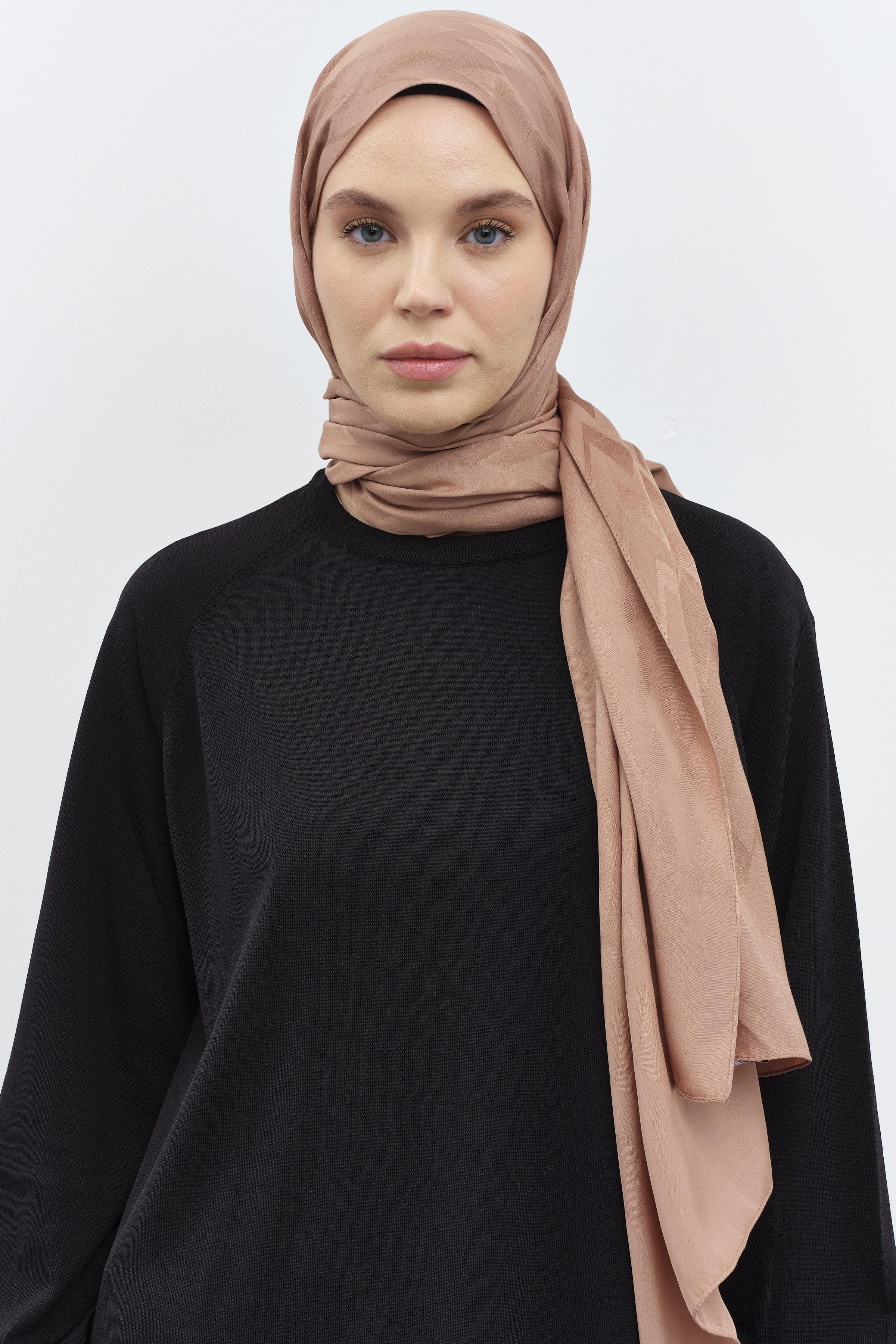 Zikzak Desen Viskon Şal - Bisküvi TUGBA