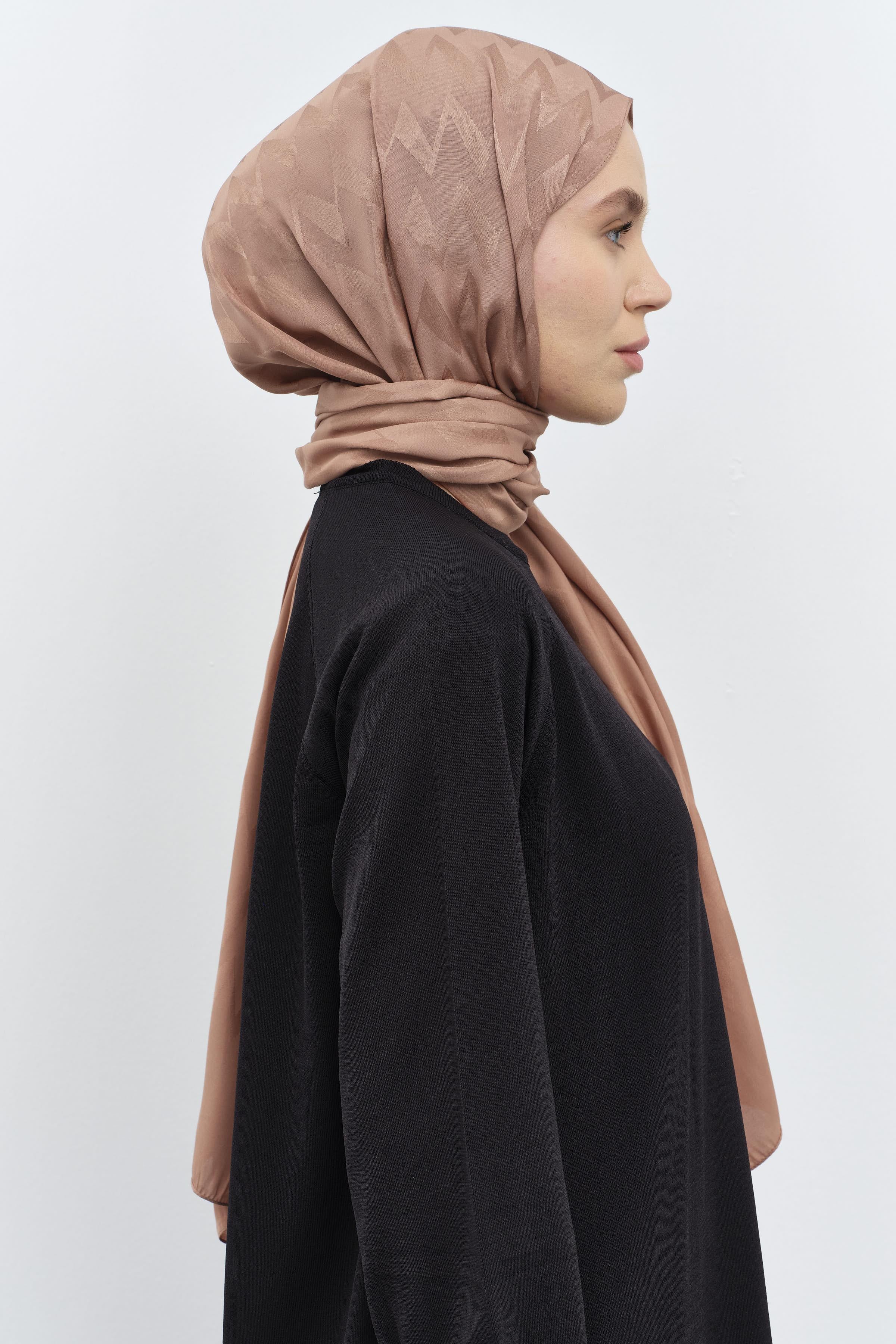 Zikzak Desen Viskon Şal - Bisküvi TUGBA