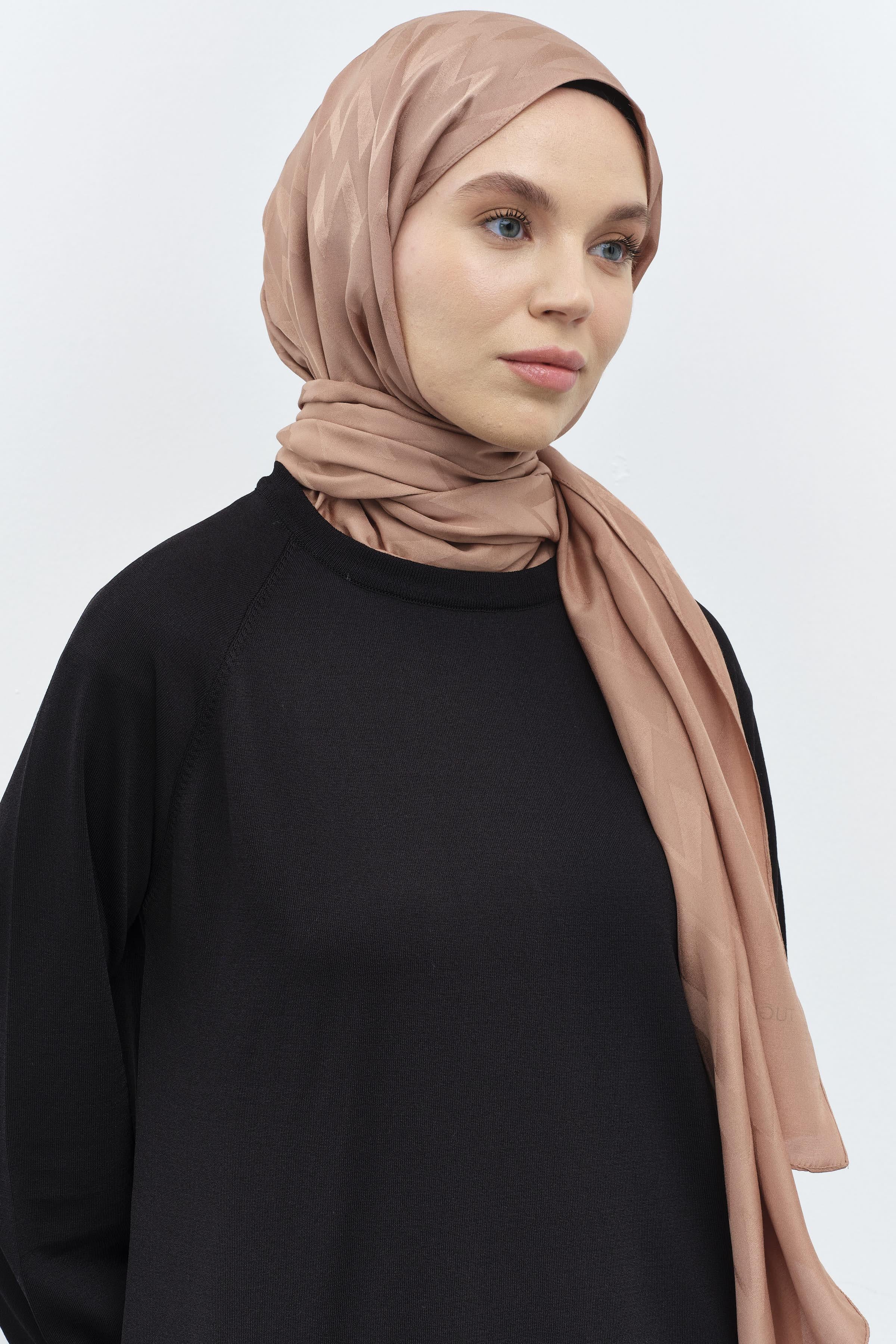 Zikzak Desen Viskon Şal - Bisküvi TUGBA