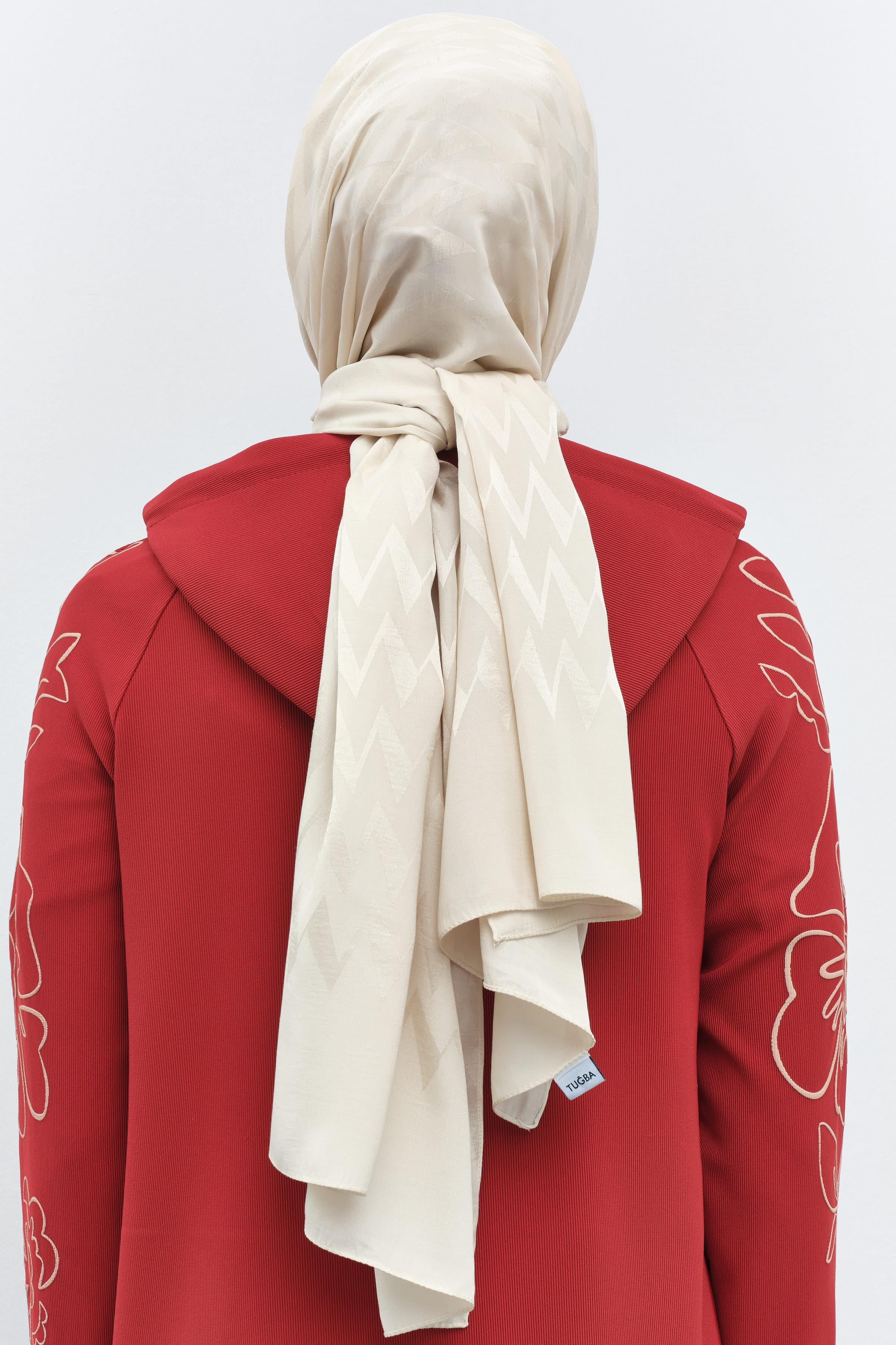 Zikzak Desen Viskon Şal - Taş TUGBA