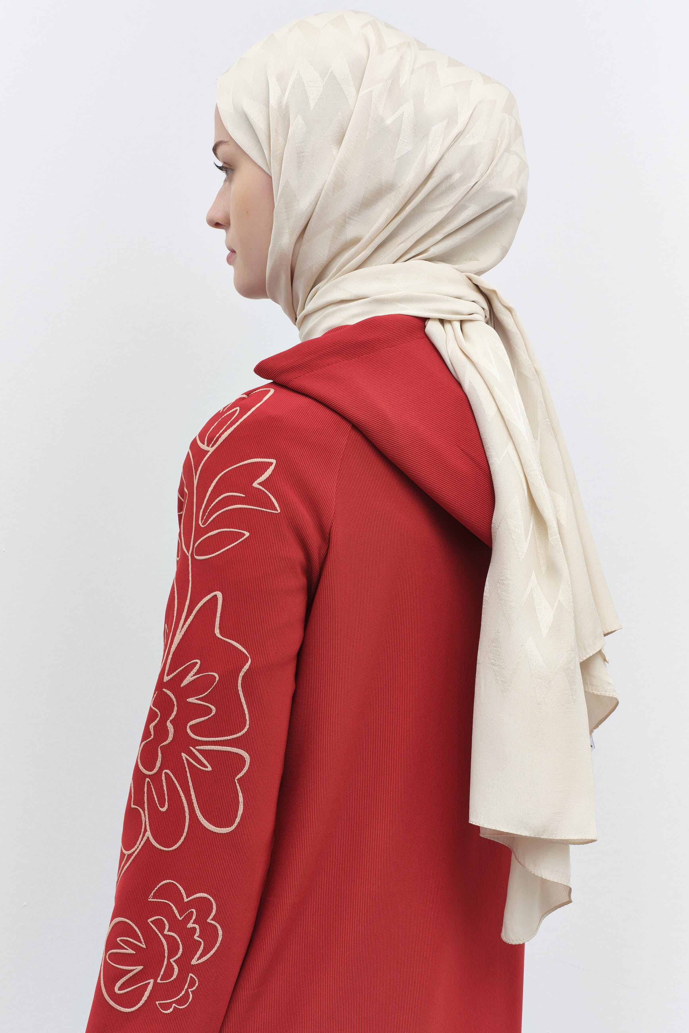 Zikzak Desen Viskon Şal - Taş TUGBA