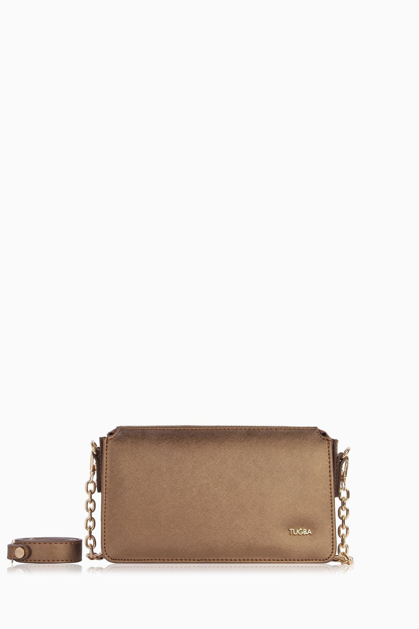 Zincir Askılı Coach Çanta - Bakır TUGBA