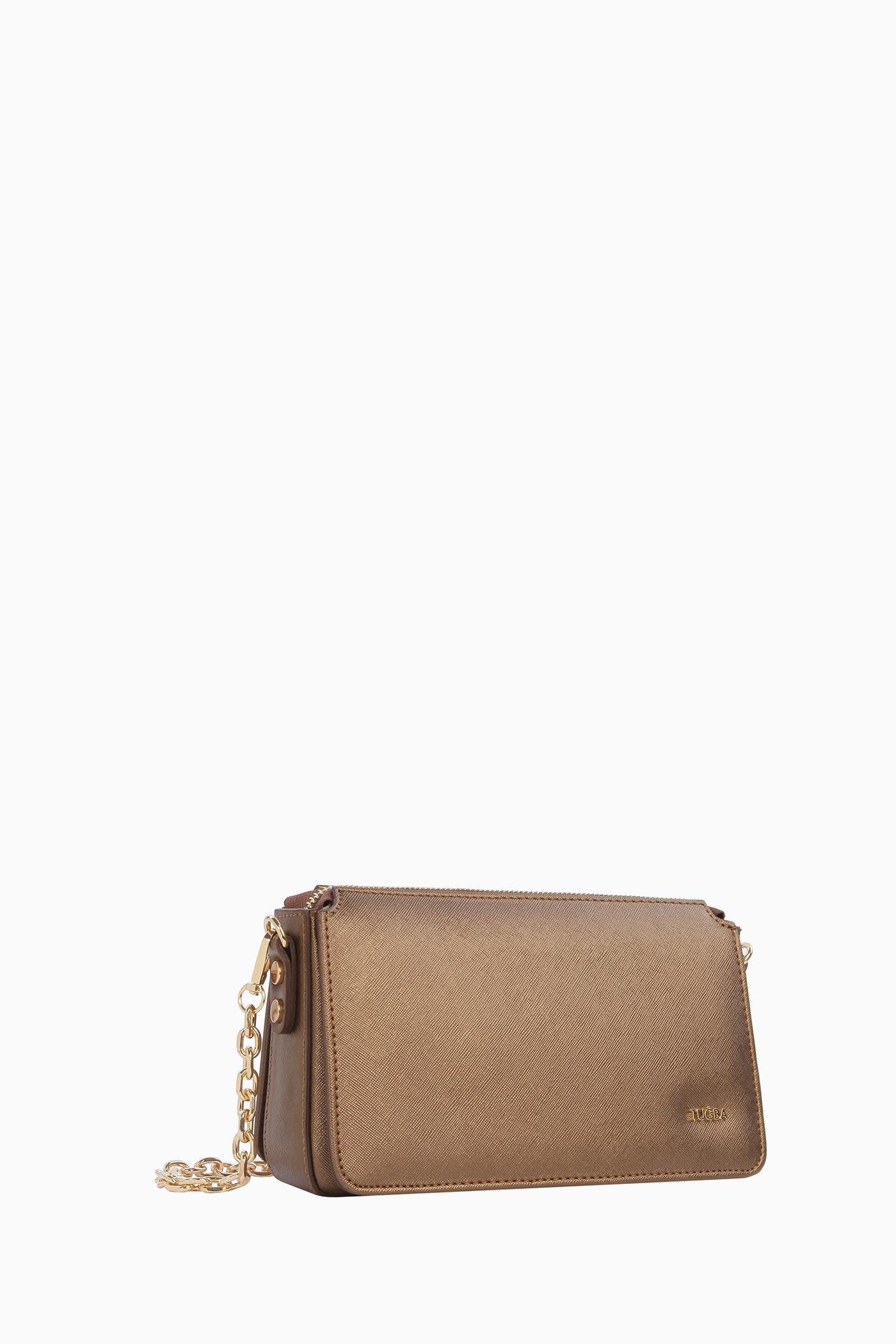 Zincir Askılı Coach Çanta - Bakır TUGBA