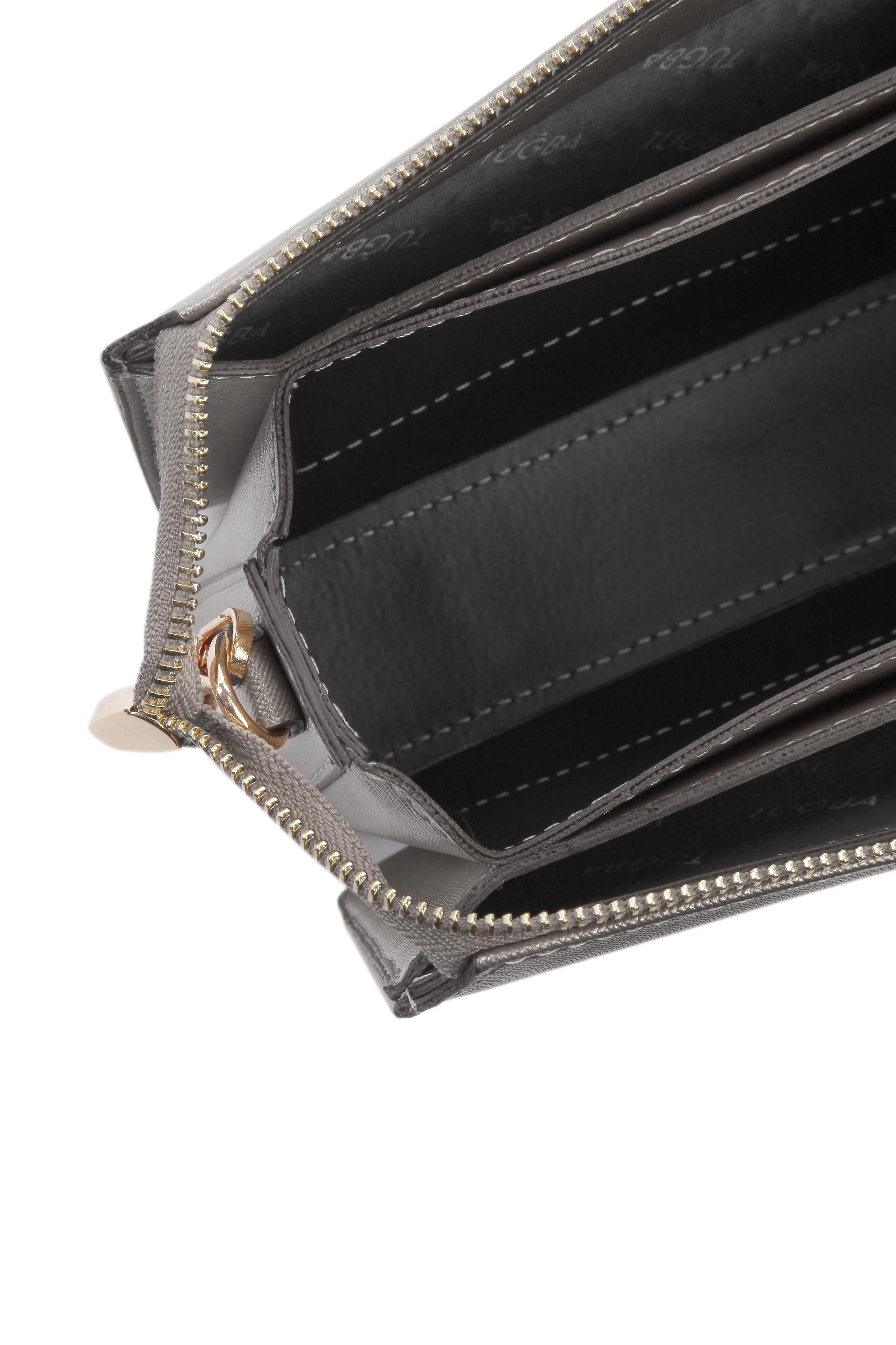 Zincir Askılı Coach Çanta - Gümüş TUGBA