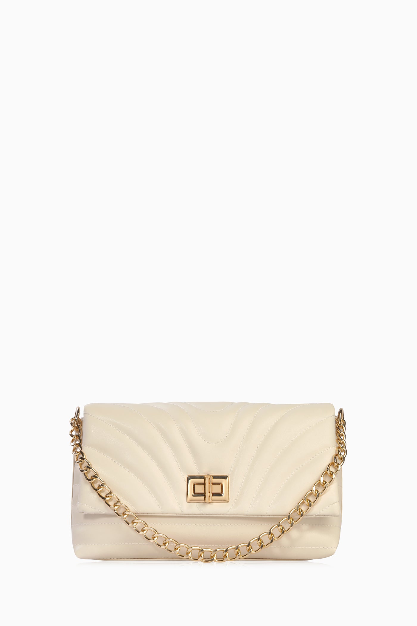 Zincir Askılı Flap Çanta - Bej TUGBA