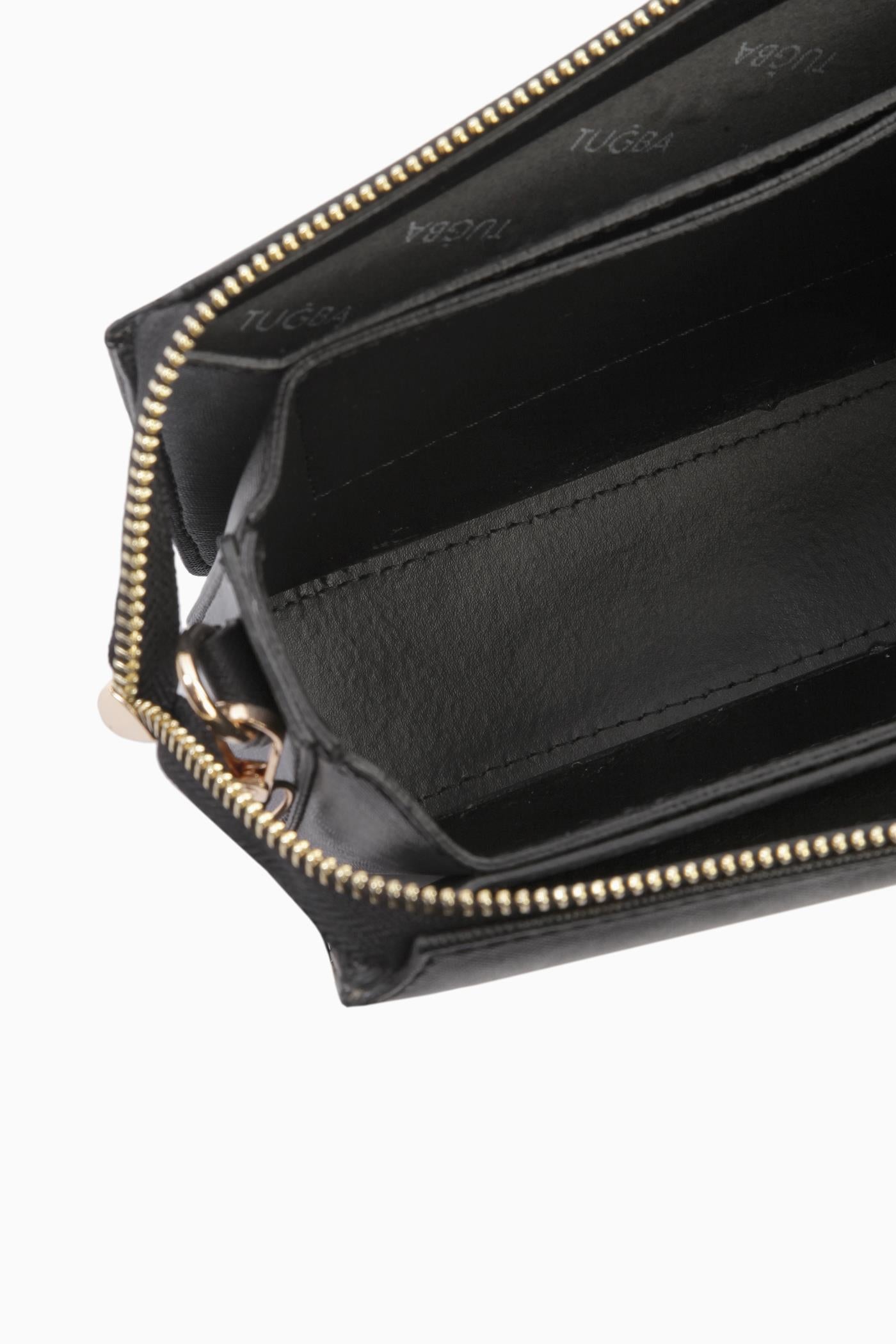 Zincir Askılı Kulplu Çanta - Siyah TUGBA