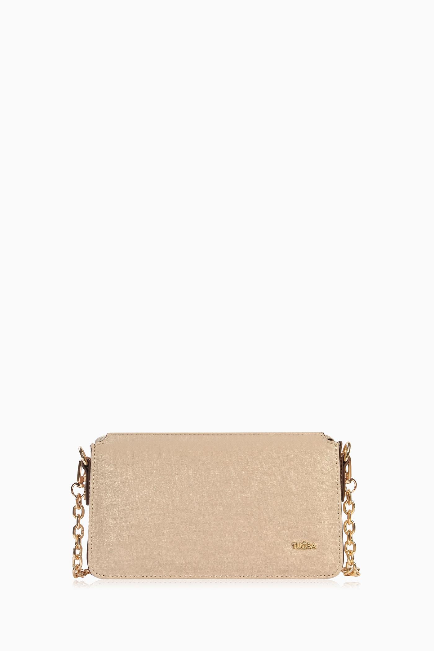 Zincir Askılı Kulplu Çanta - Taş TUGBA
