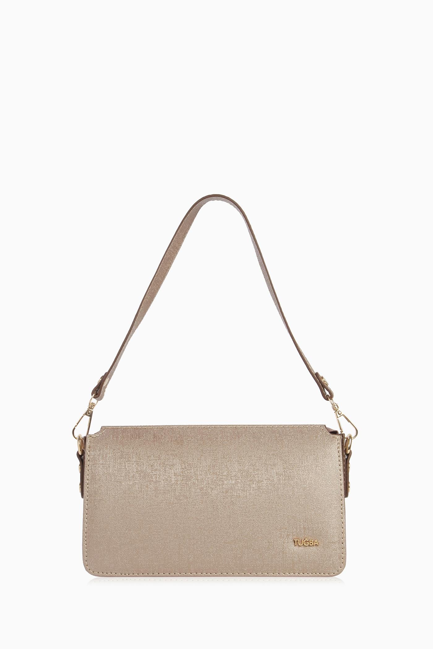 Zincir Askılı Kulplu Çanta - Vizon TUGBA