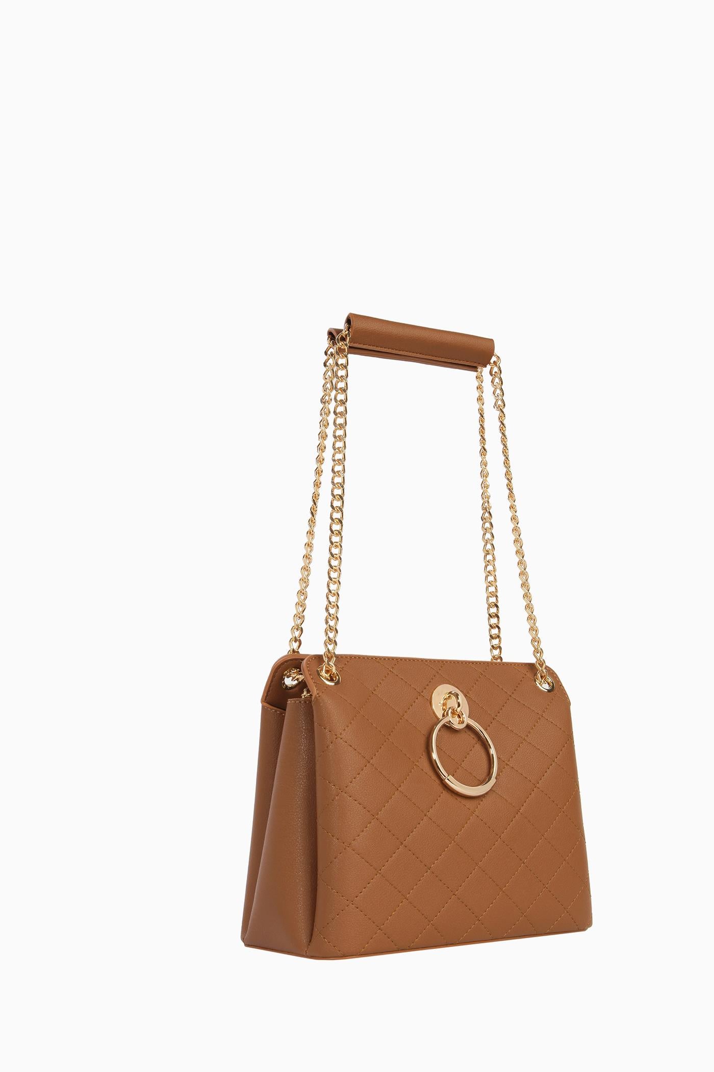 Zincir Askılı Satchel Çanta - Taba TUGBA