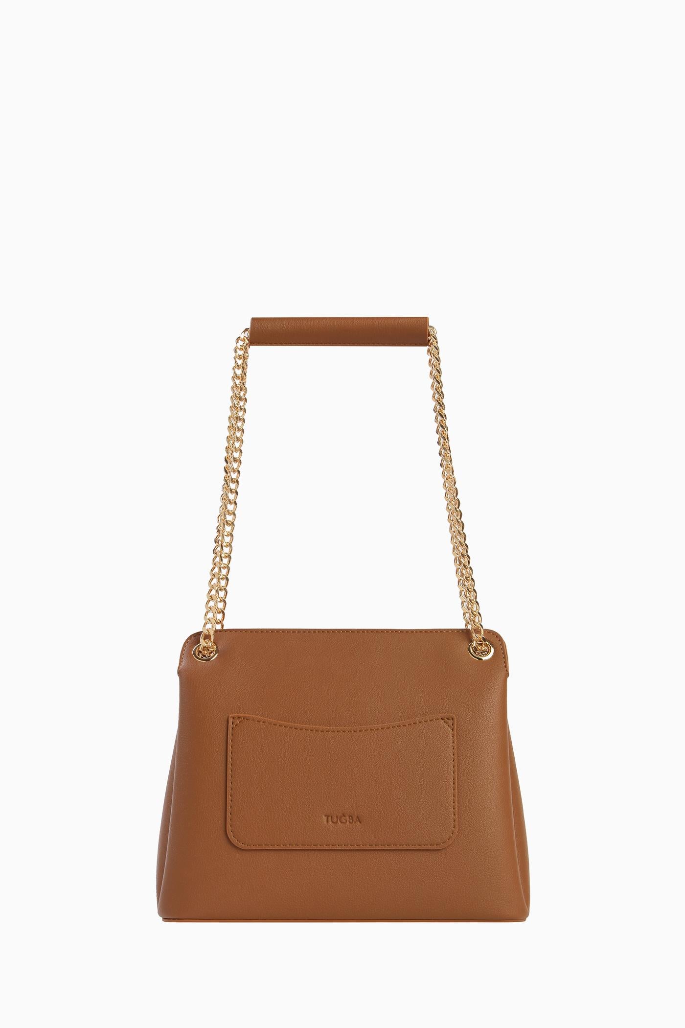 Zincir Askılı Satchel Çanta - Taba TUGBA